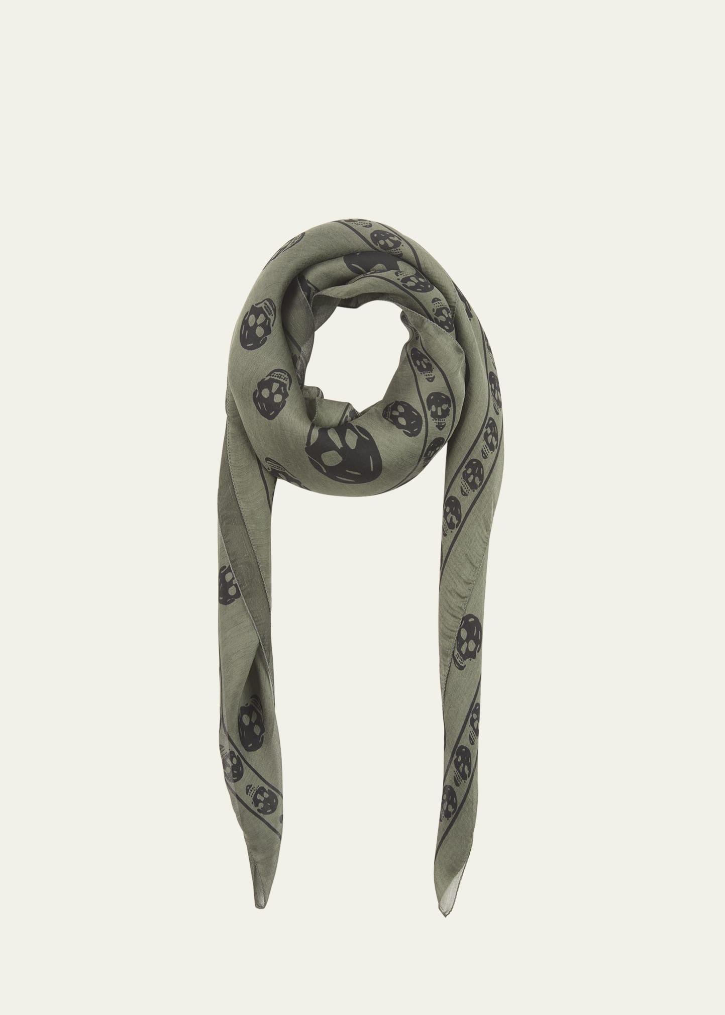 Silk Chiffon Skull Scarf - 1