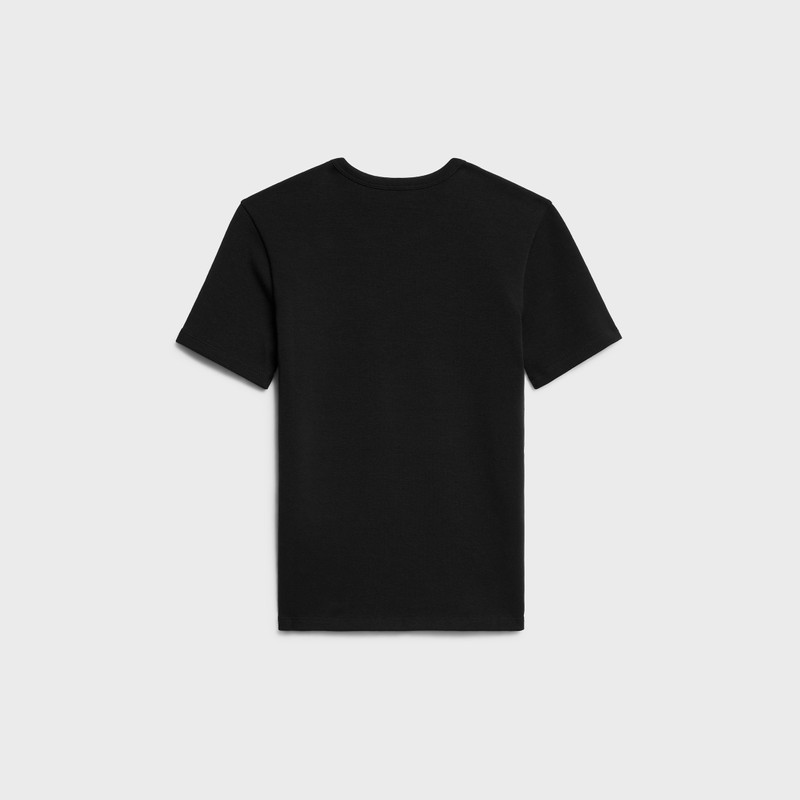 CELINE triomphe t-shirt IN RIBBED COTTON JERSEY outlook