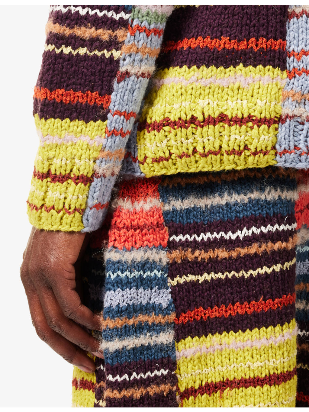 Patchwork-Scrap Patterned Long-Sleeve Knitted Jumper - 6