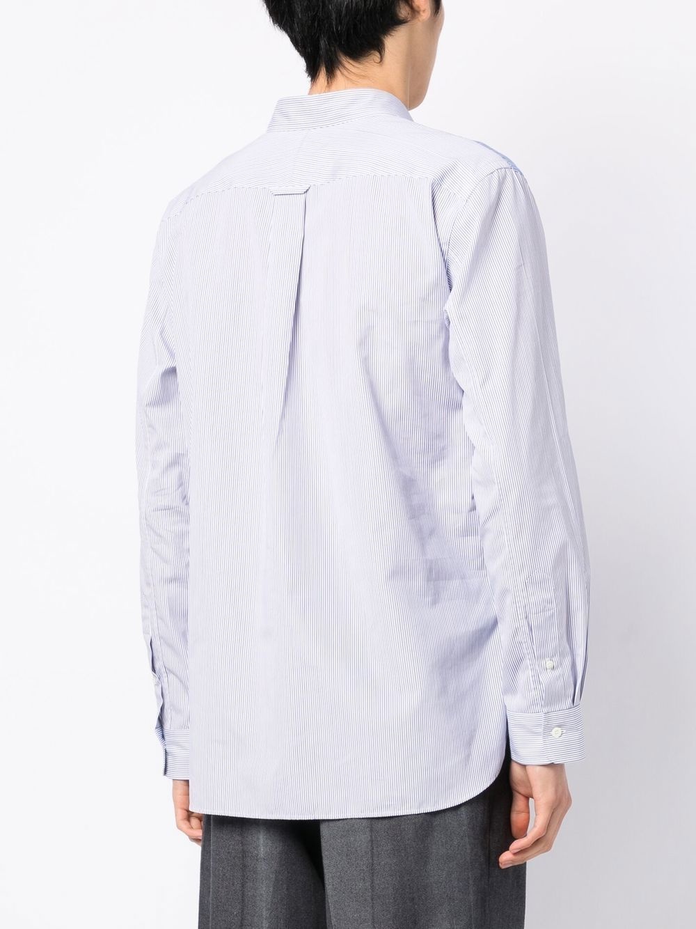 striped patchwork long sleeve shirt - 4