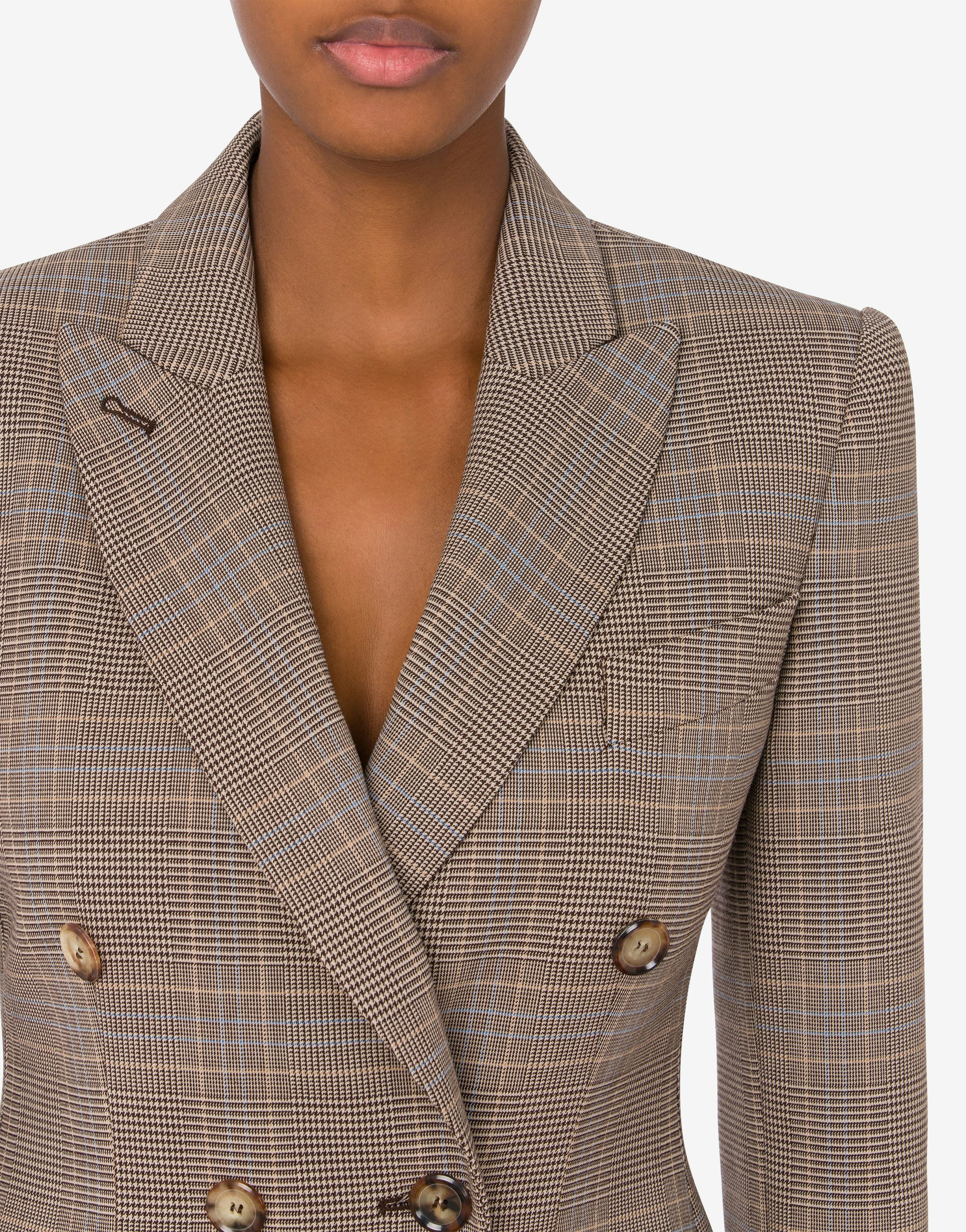 GLEN PLAID COAT WITH PLEATS - 4