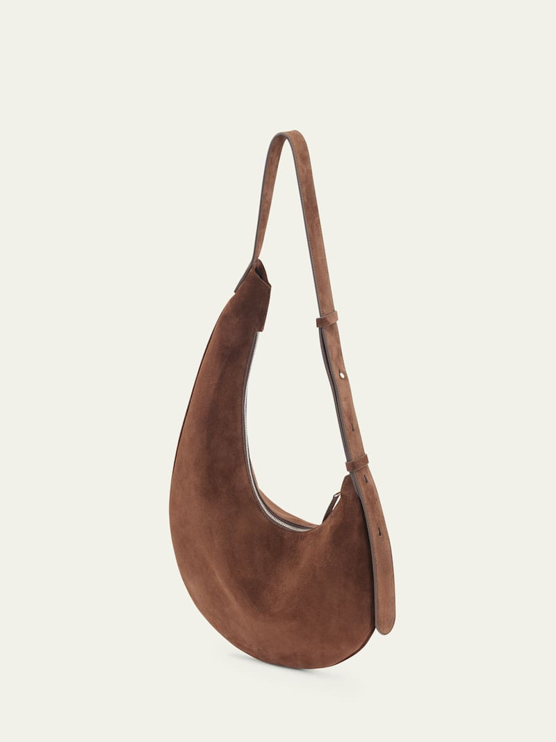 AESTHER EKME Lune Calfskin Suede Hobo Bag outlook