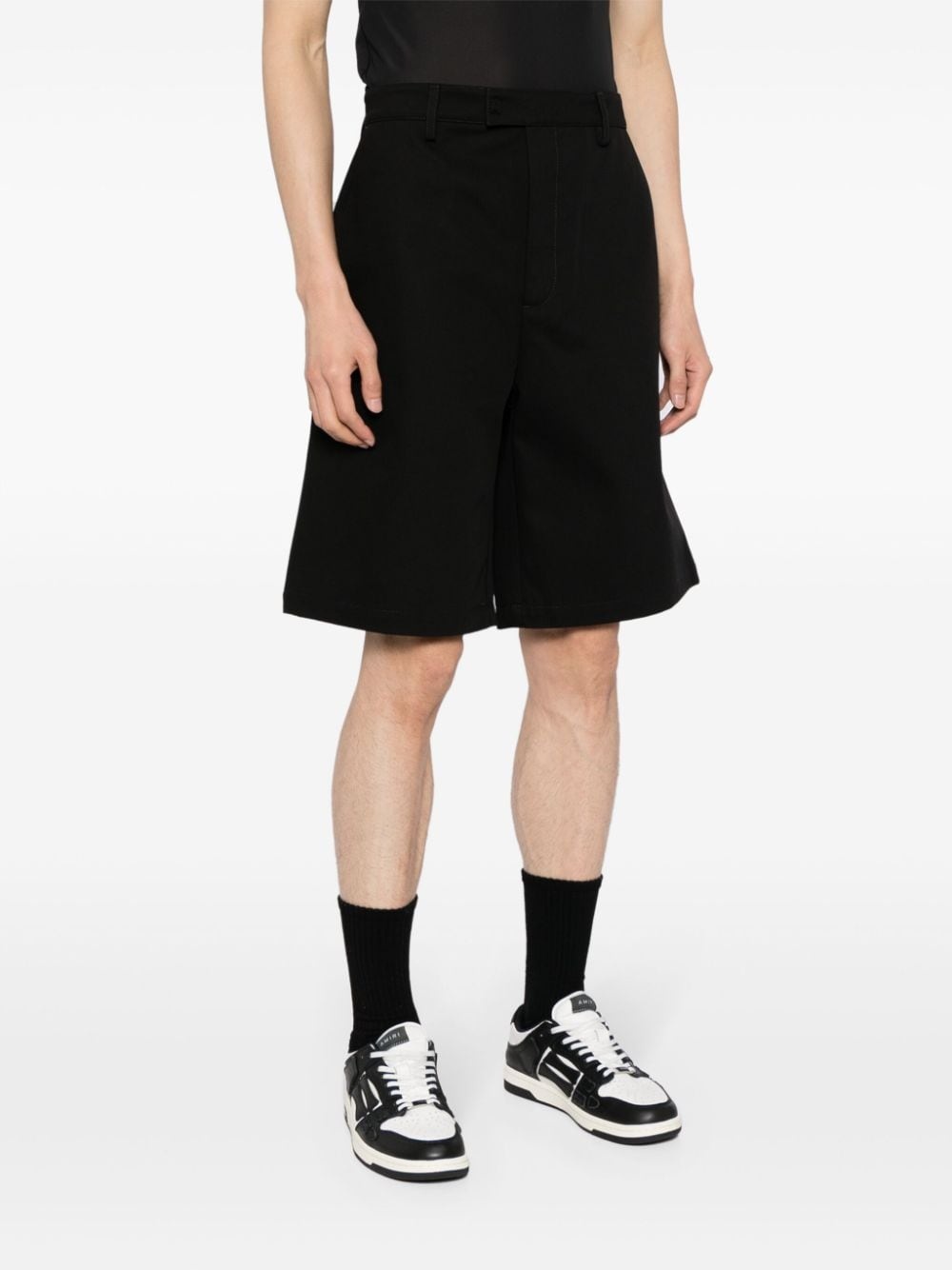 logo-embroidered cotton shorts - 3