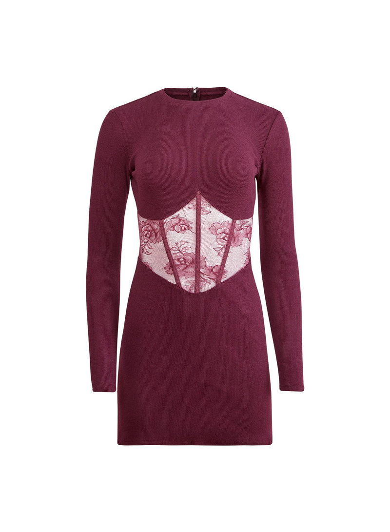 Rib and Bouquet Lace Boned Dress 1