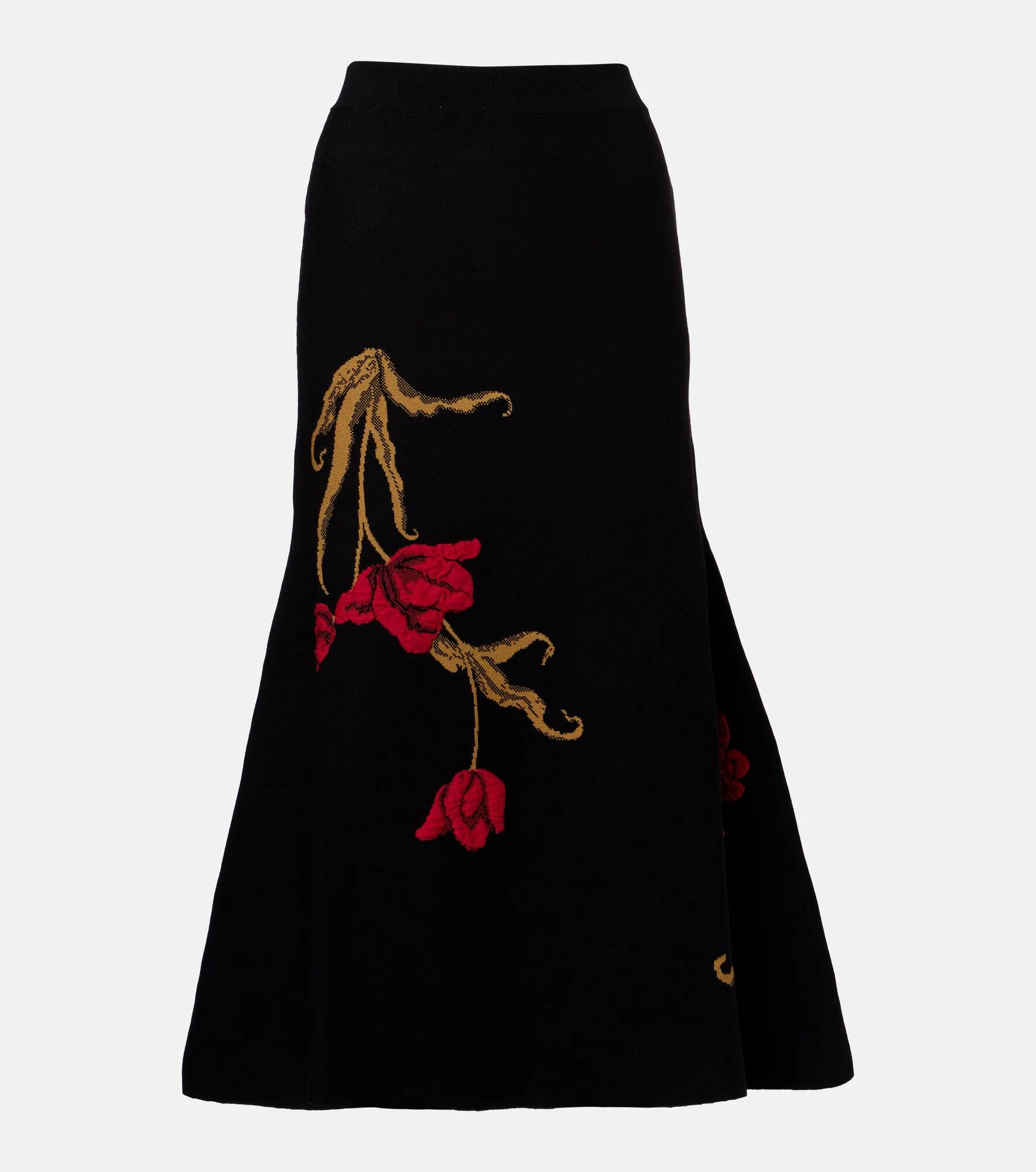 Floral jacquard midi skirt - 1