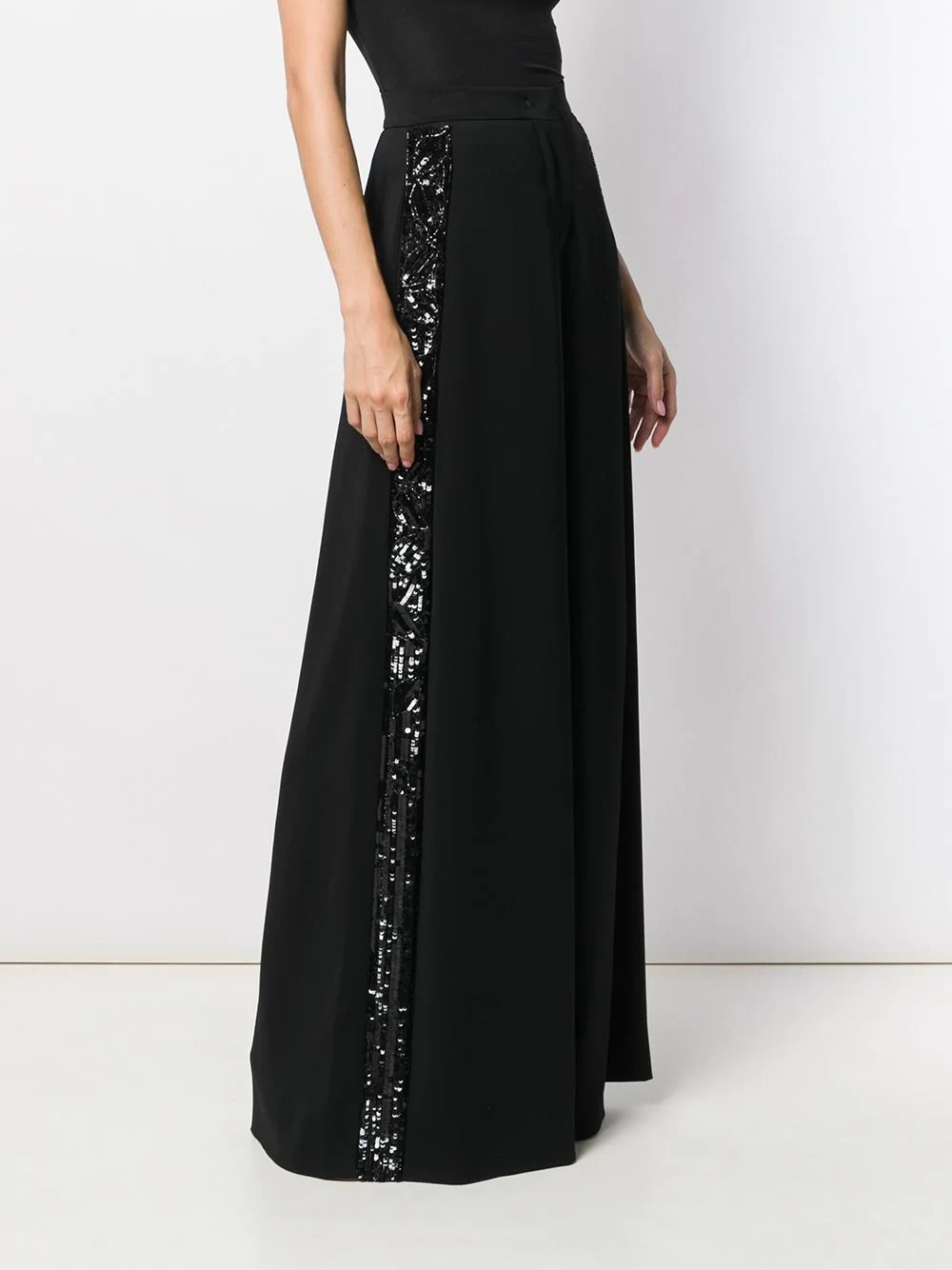 sequin embellished wide-leg trousers - 3