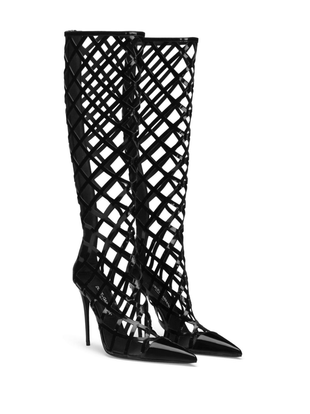 cage knee-length boots - 2