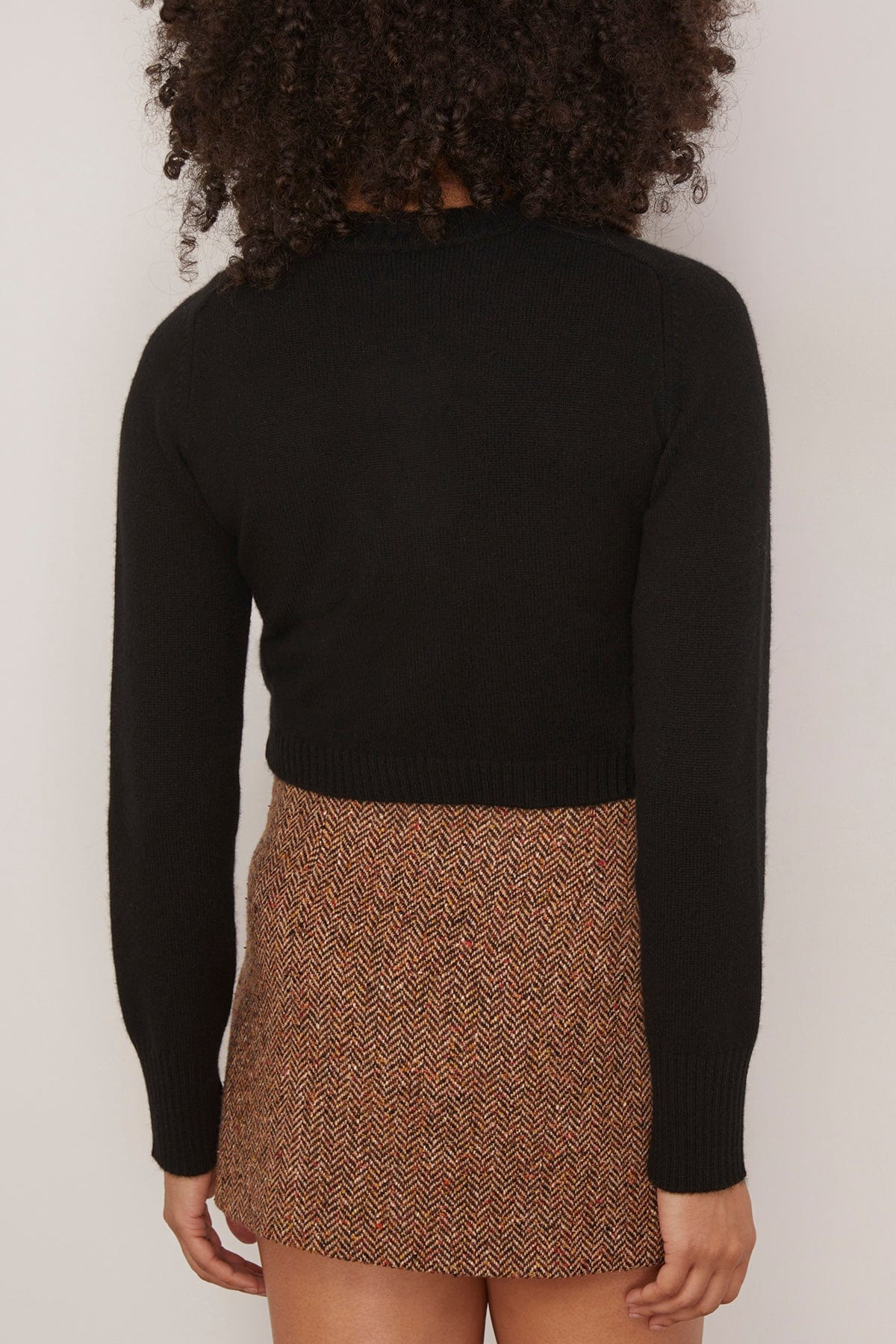 Zephir Cropped Cardigan in Black - 4