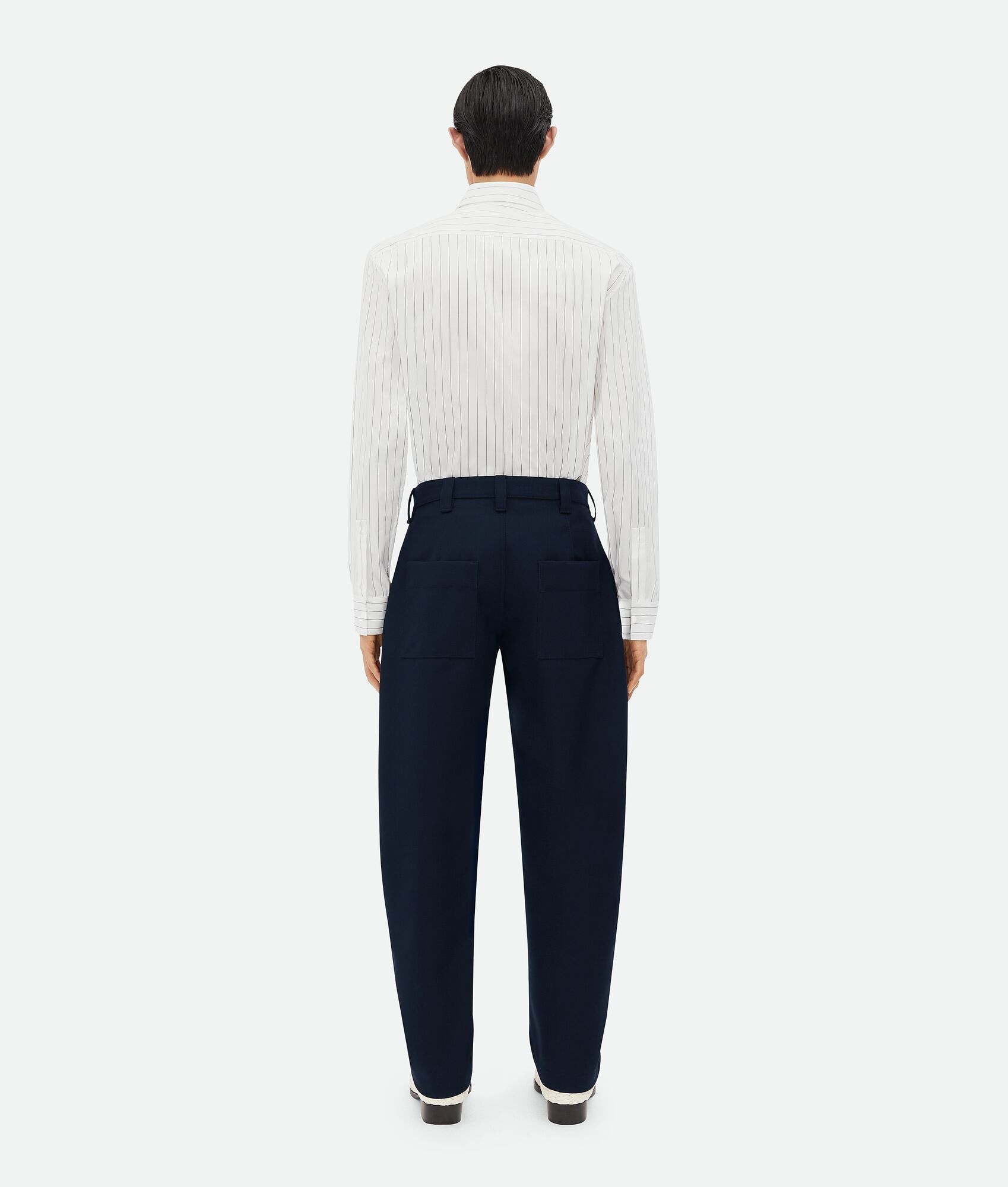 Bonded Wool And Cotton Tapered Pants - 3