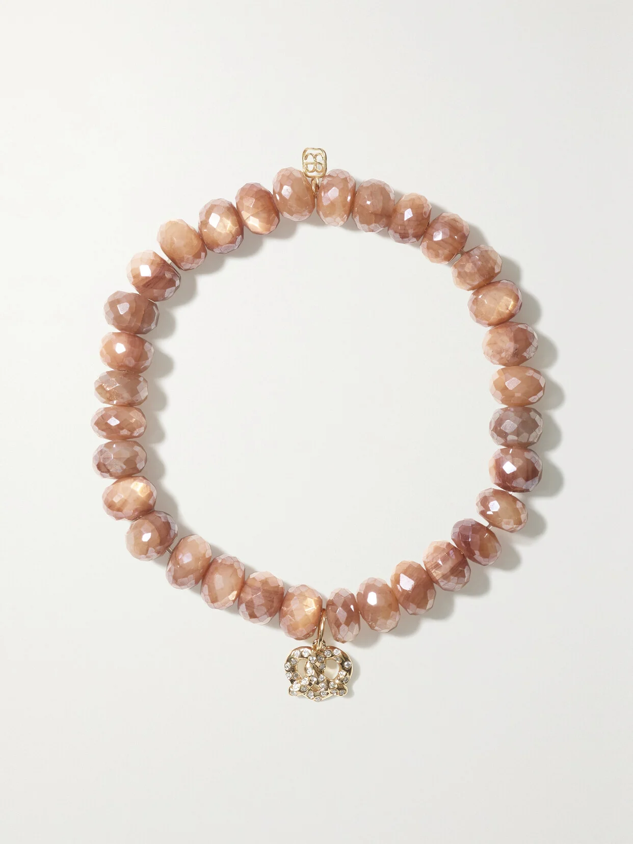 Pretzel 14-karat Gold, Moonstone And Diamond Bracelet - 1