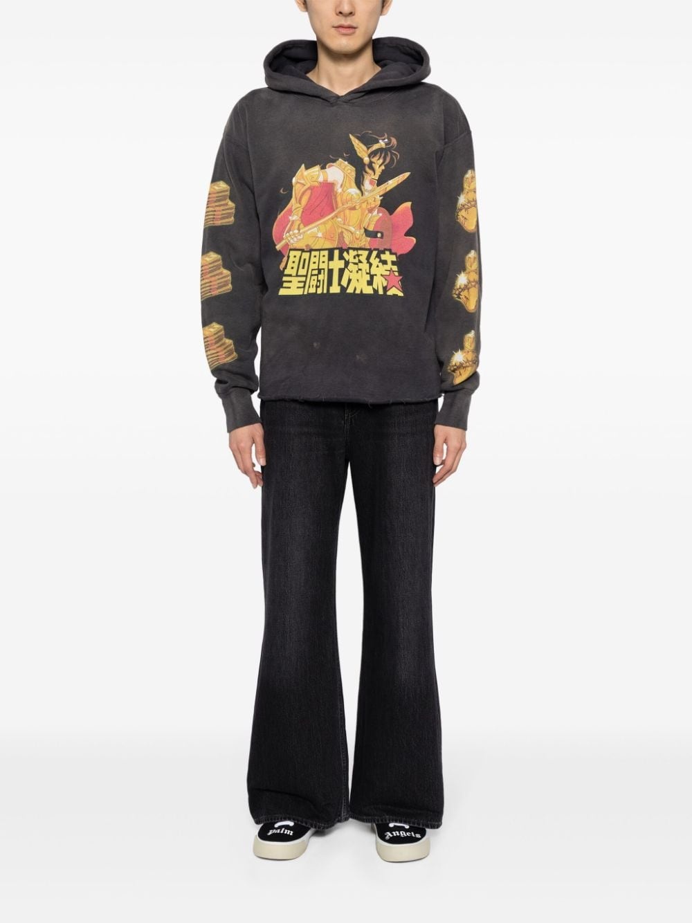 graphic-print cotton hoodie - 2
