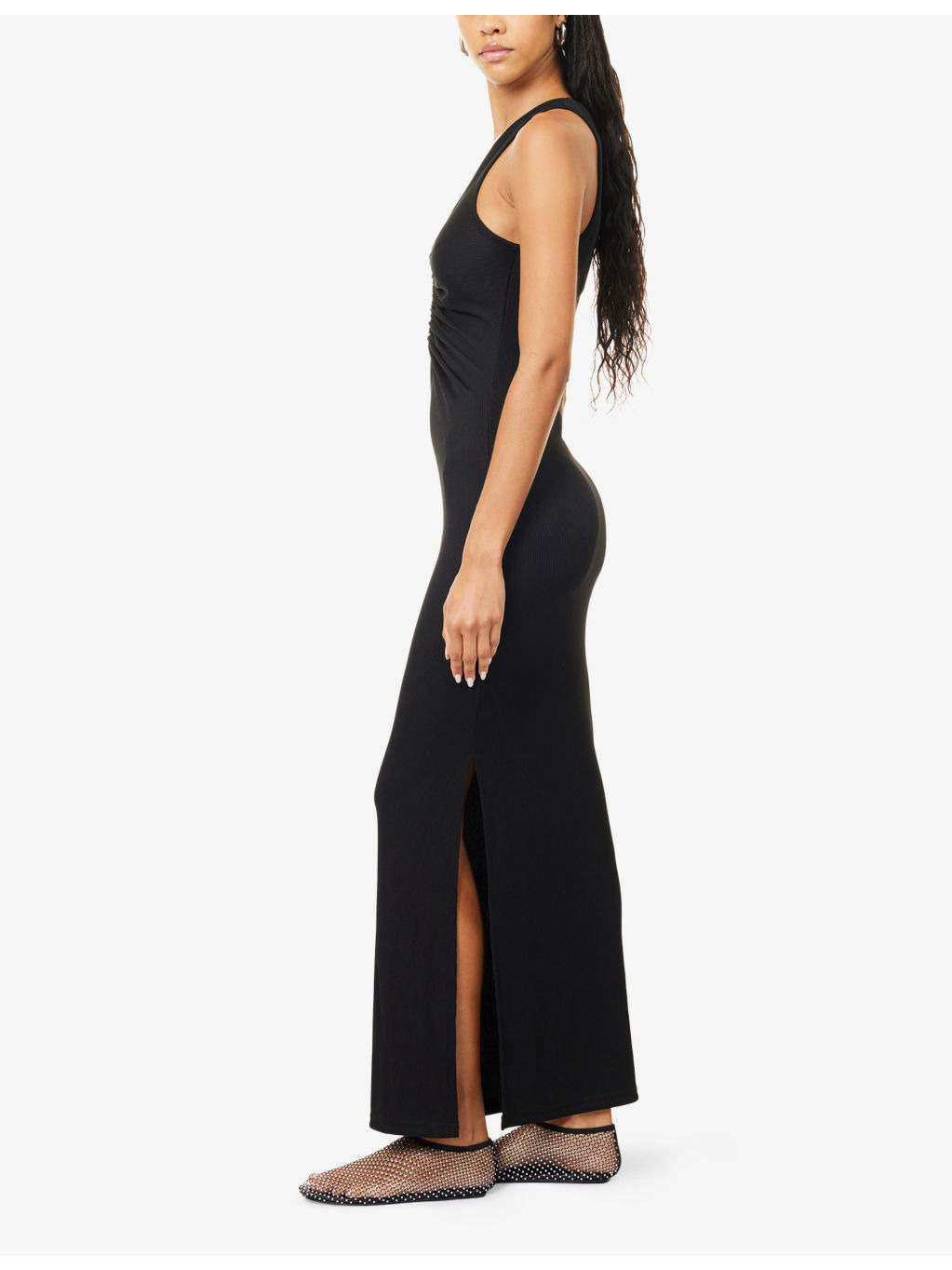 Crystal Pin Embellished Tank Jersey Maxi Dress - 3