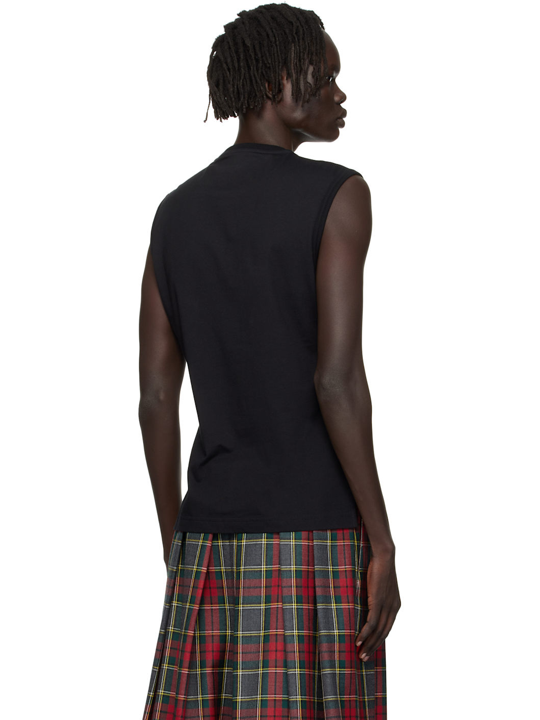 Black Drawn Orb Muscle Tank Top - 3