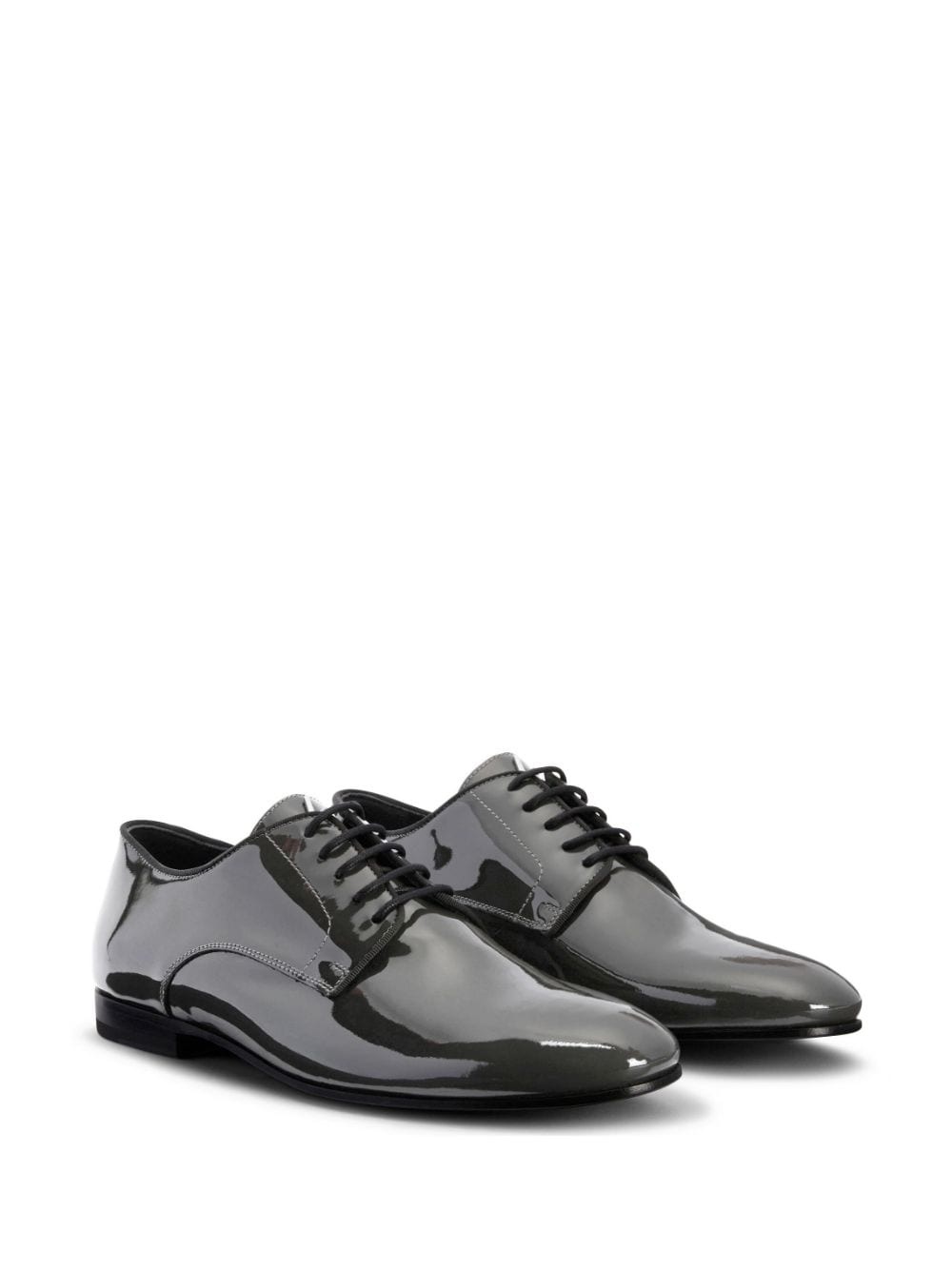 patent-leather lace-up loafers - 2