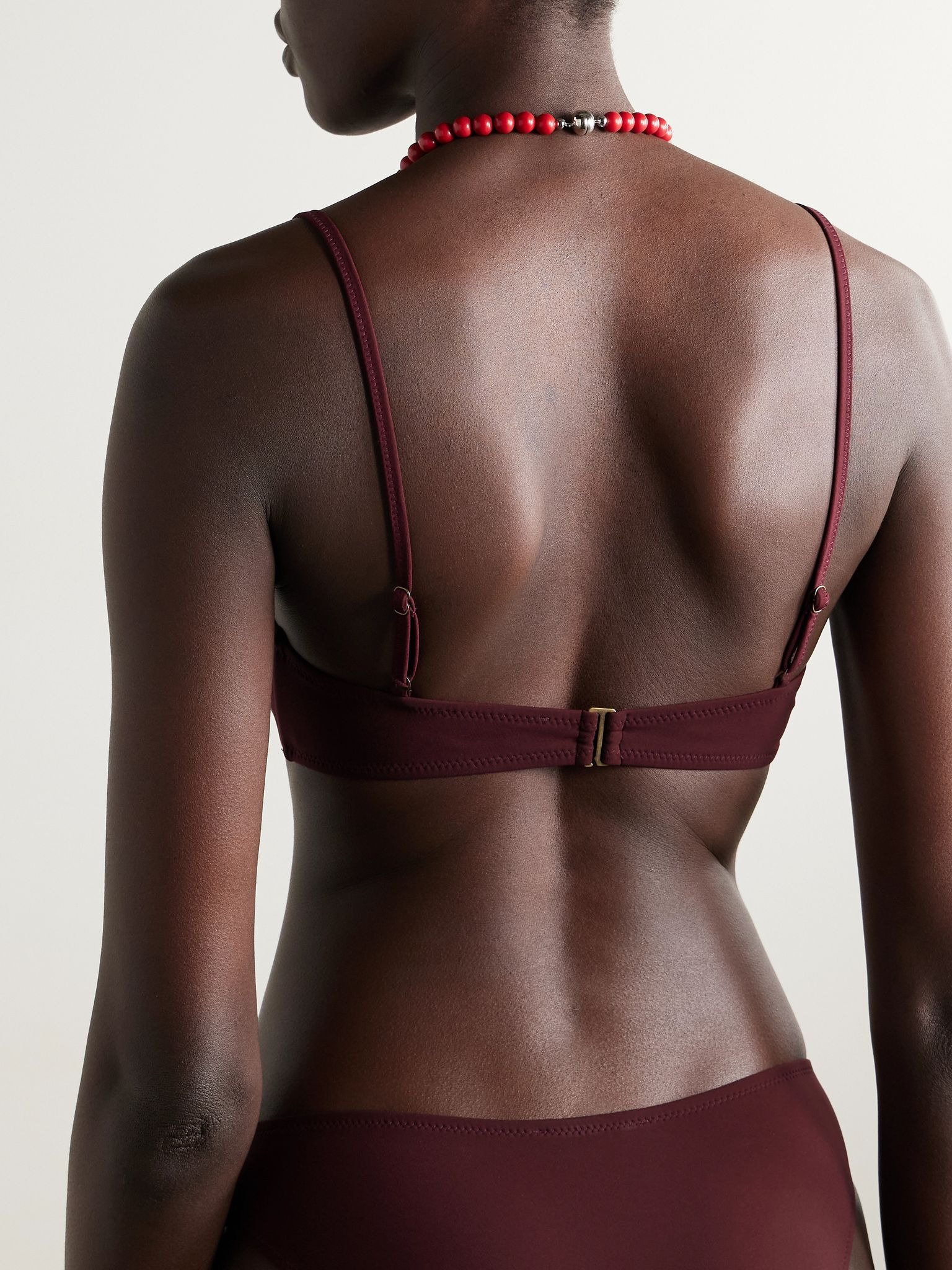 Naomi gathered underwired bikini top Burgundy - 3