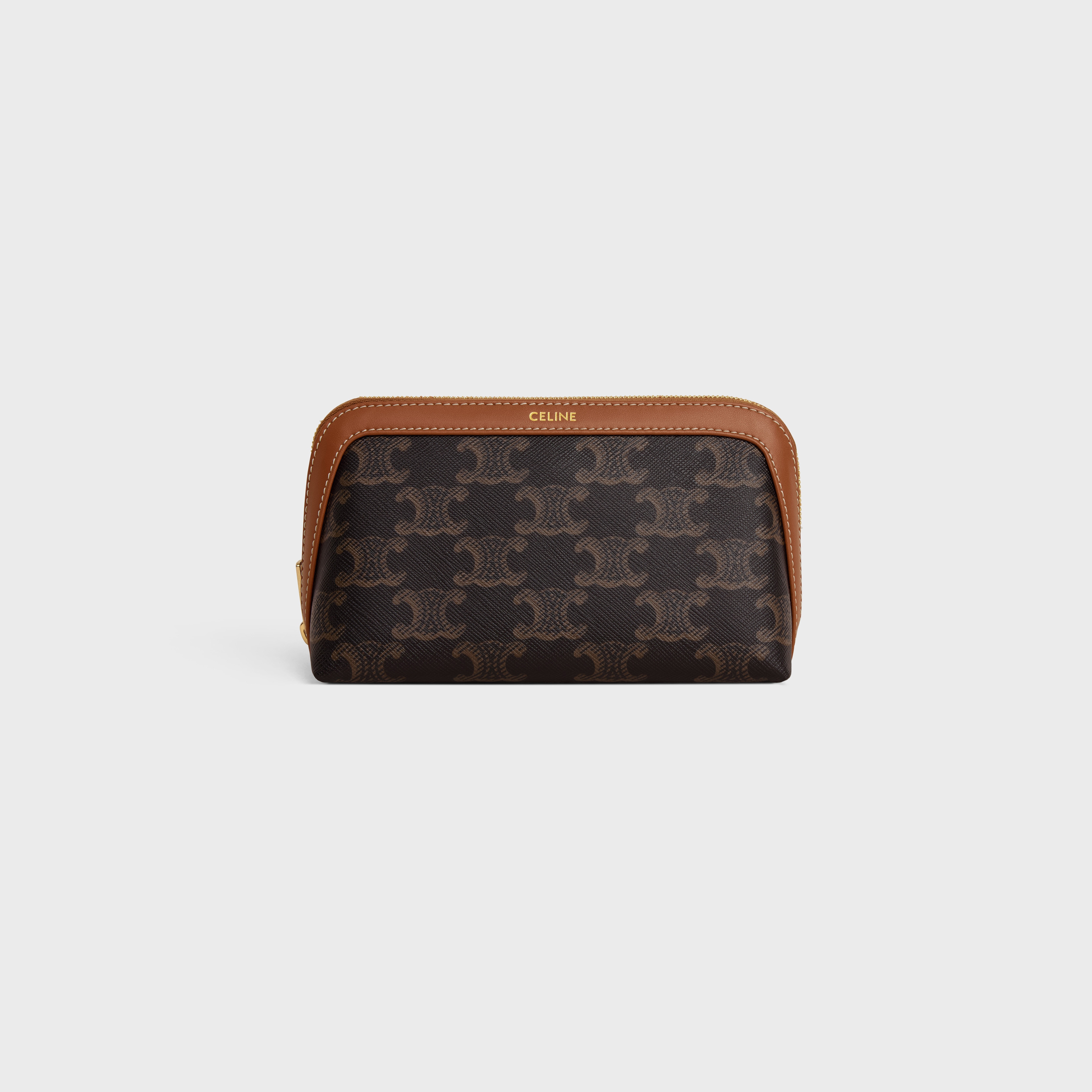 COSMETIC LIPSTICK POUCH IN TRIOMPHE CANVAS AND CALFSKIN 1