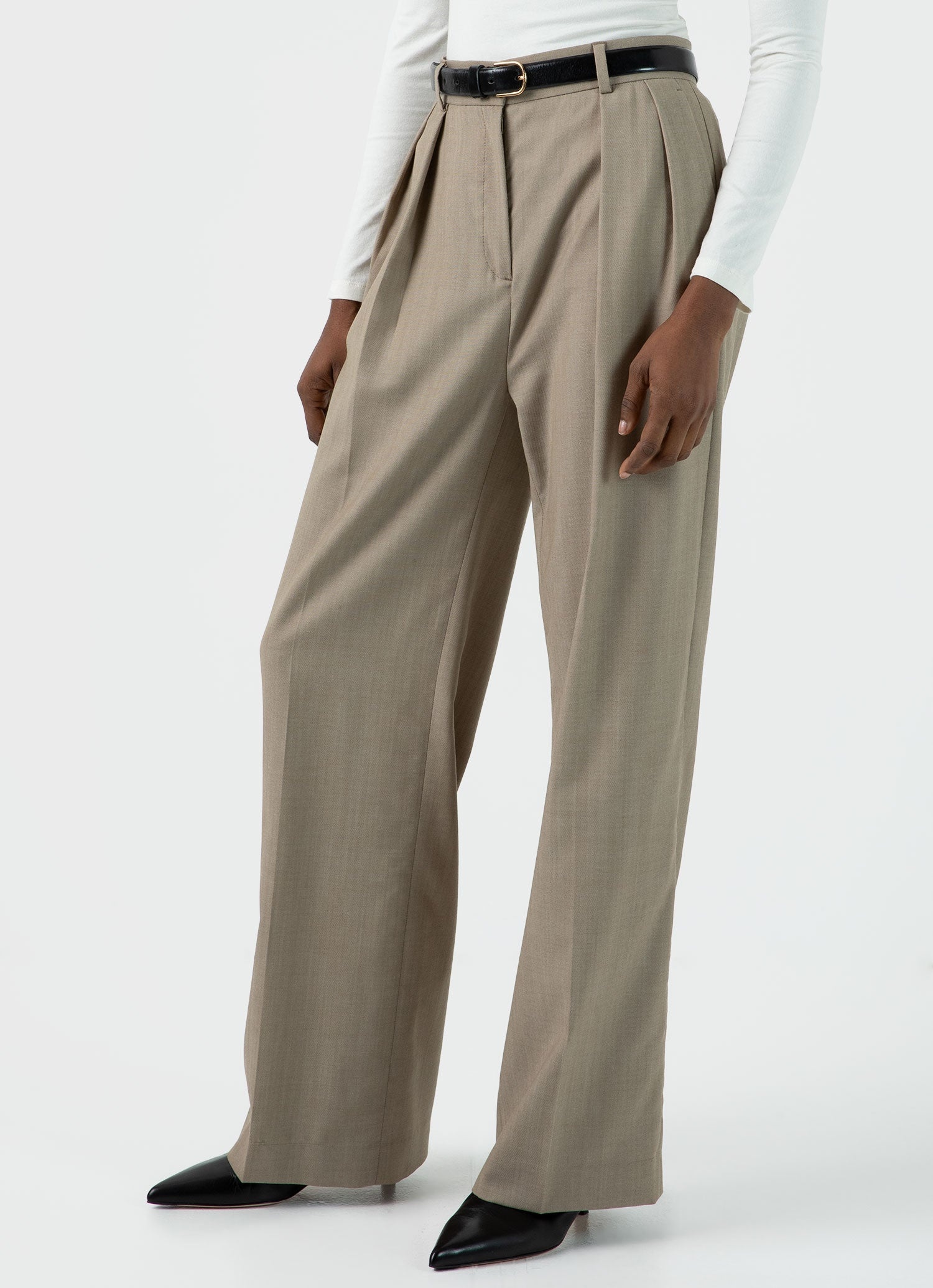 Pleated Wool Twill Trouser - 2