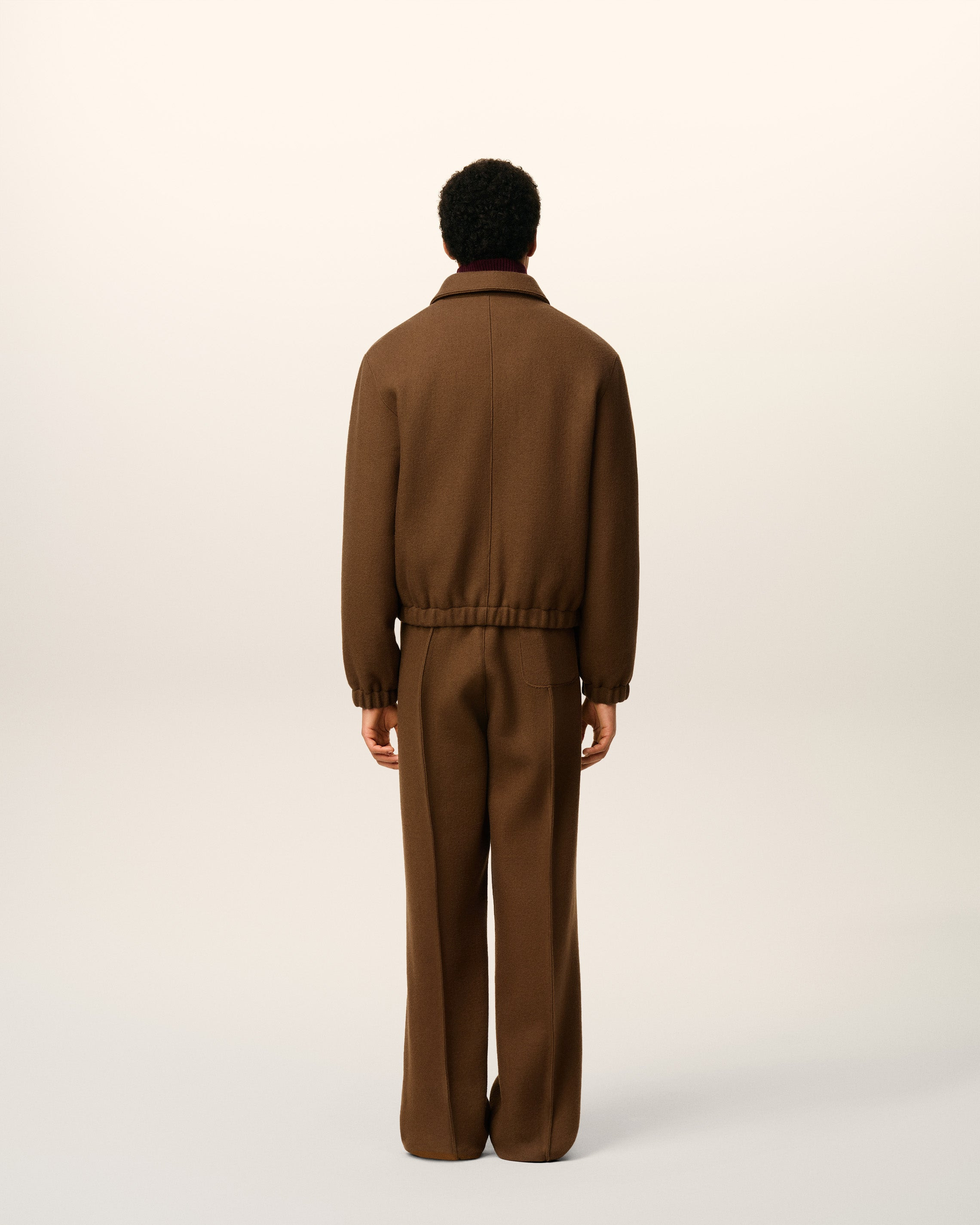 BROWN WOOL AMI DE COEUR ZIPPED JACKET - 5