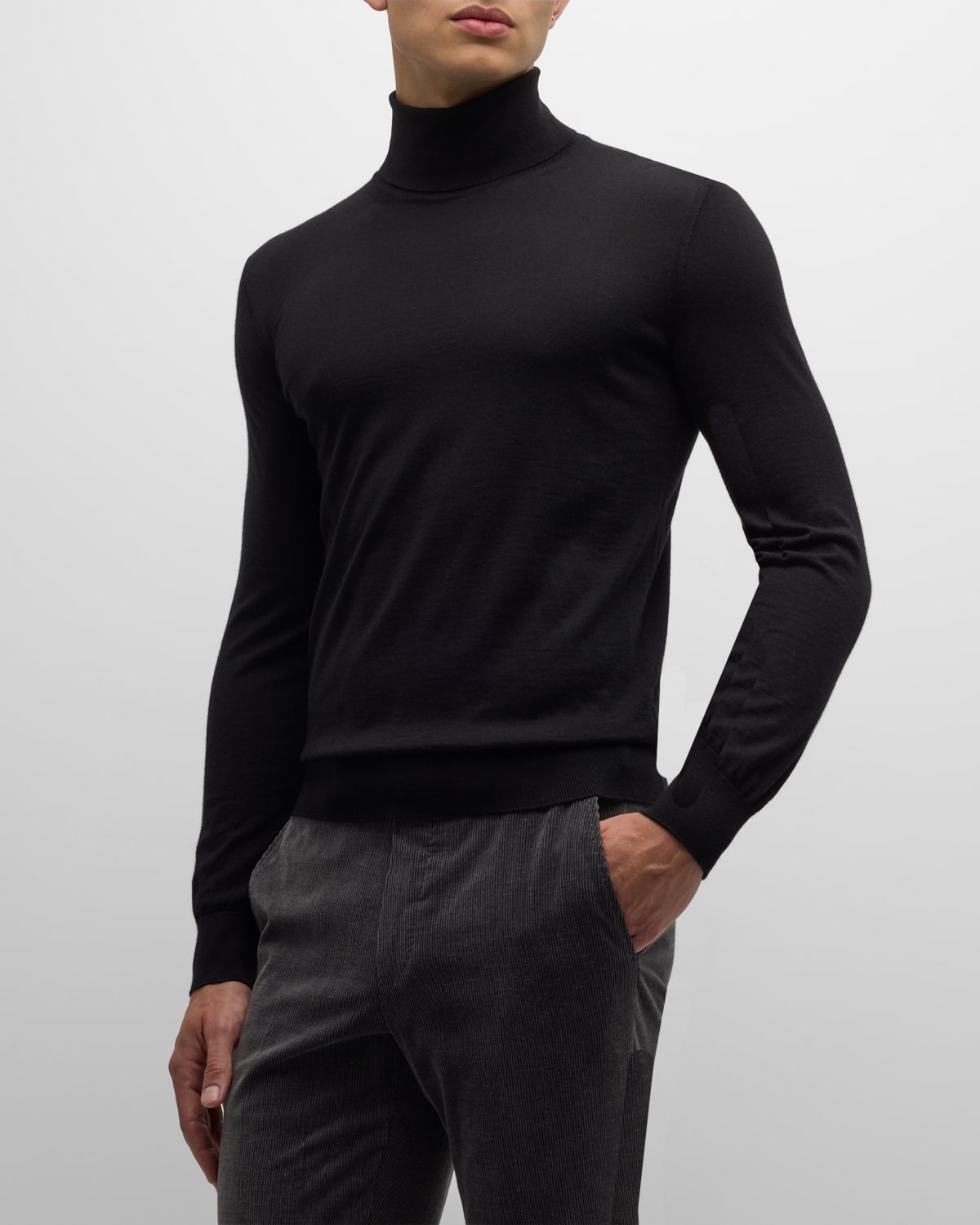 Men's Cashmere-Silk Turtleneck Sweater - 4
