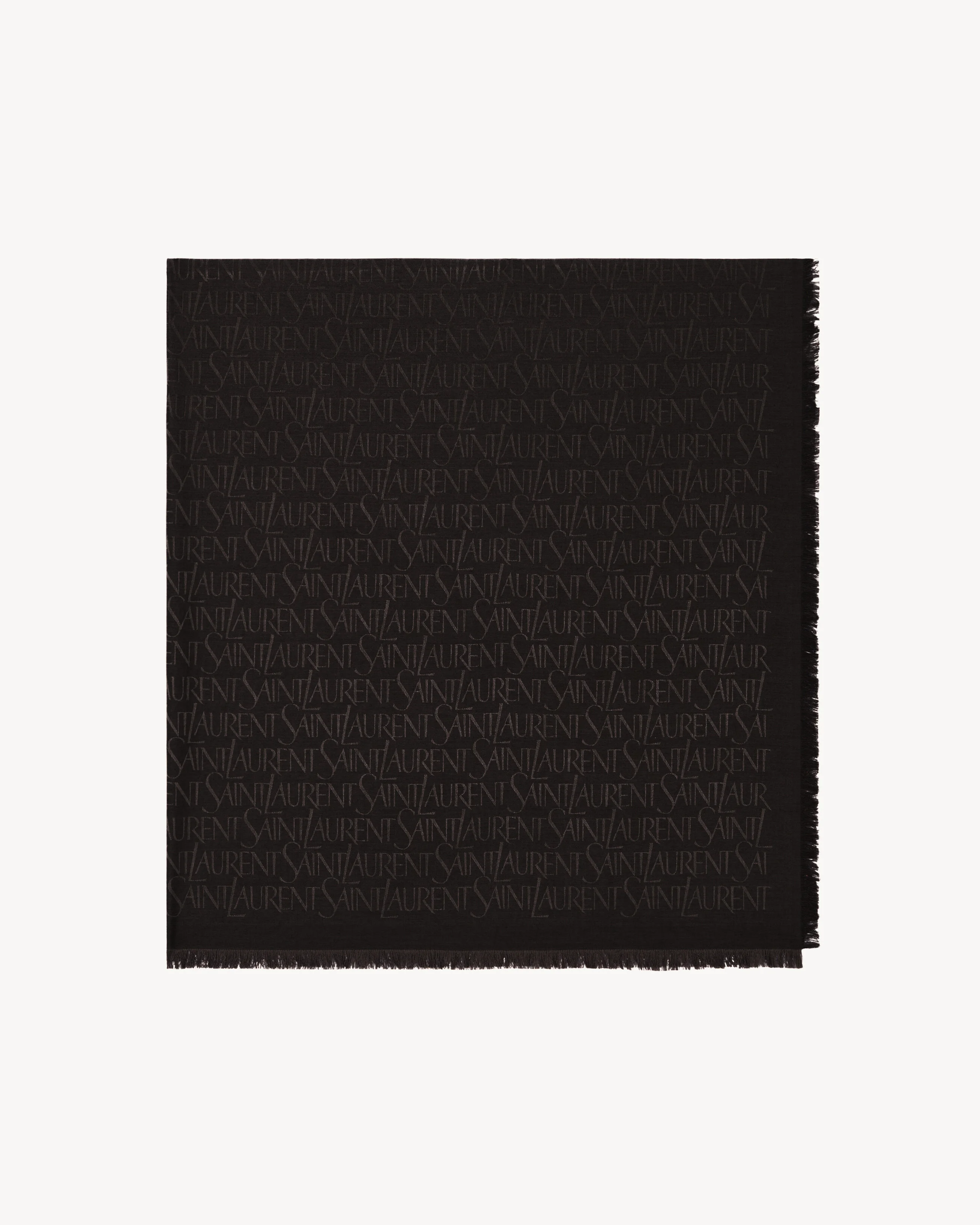 SAINT LAURENT LARGE SQUARE SCARF IN SILK AND WOOL JACQUARD - 1