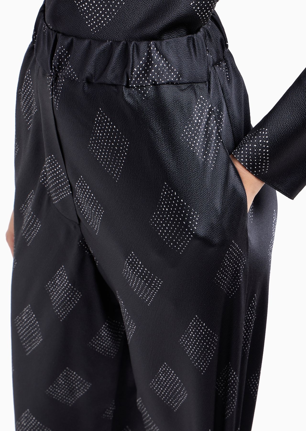 Geometric print silk crépon trousers - 5