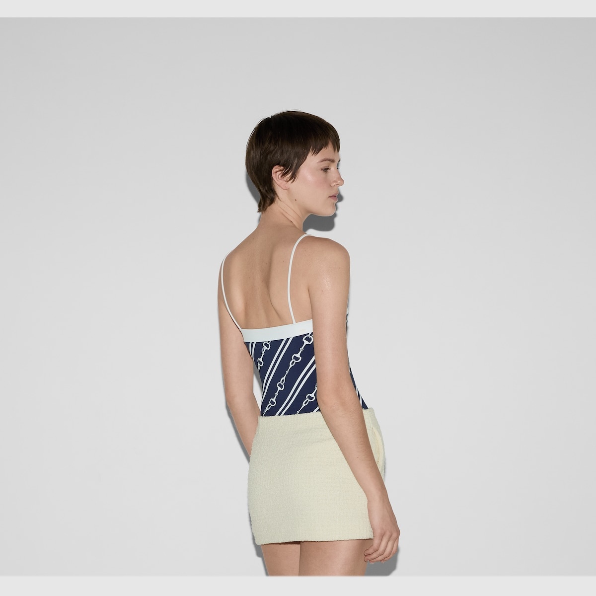 Horsebit print sparkling jersey swimsuit - 4