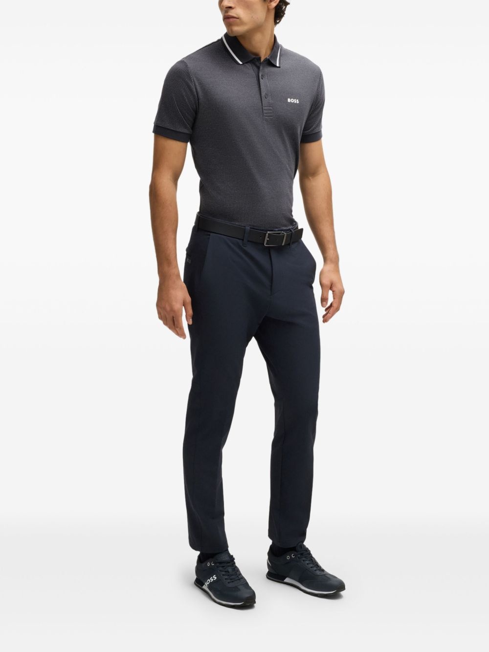pattern-jacquard polo shirt - 2
