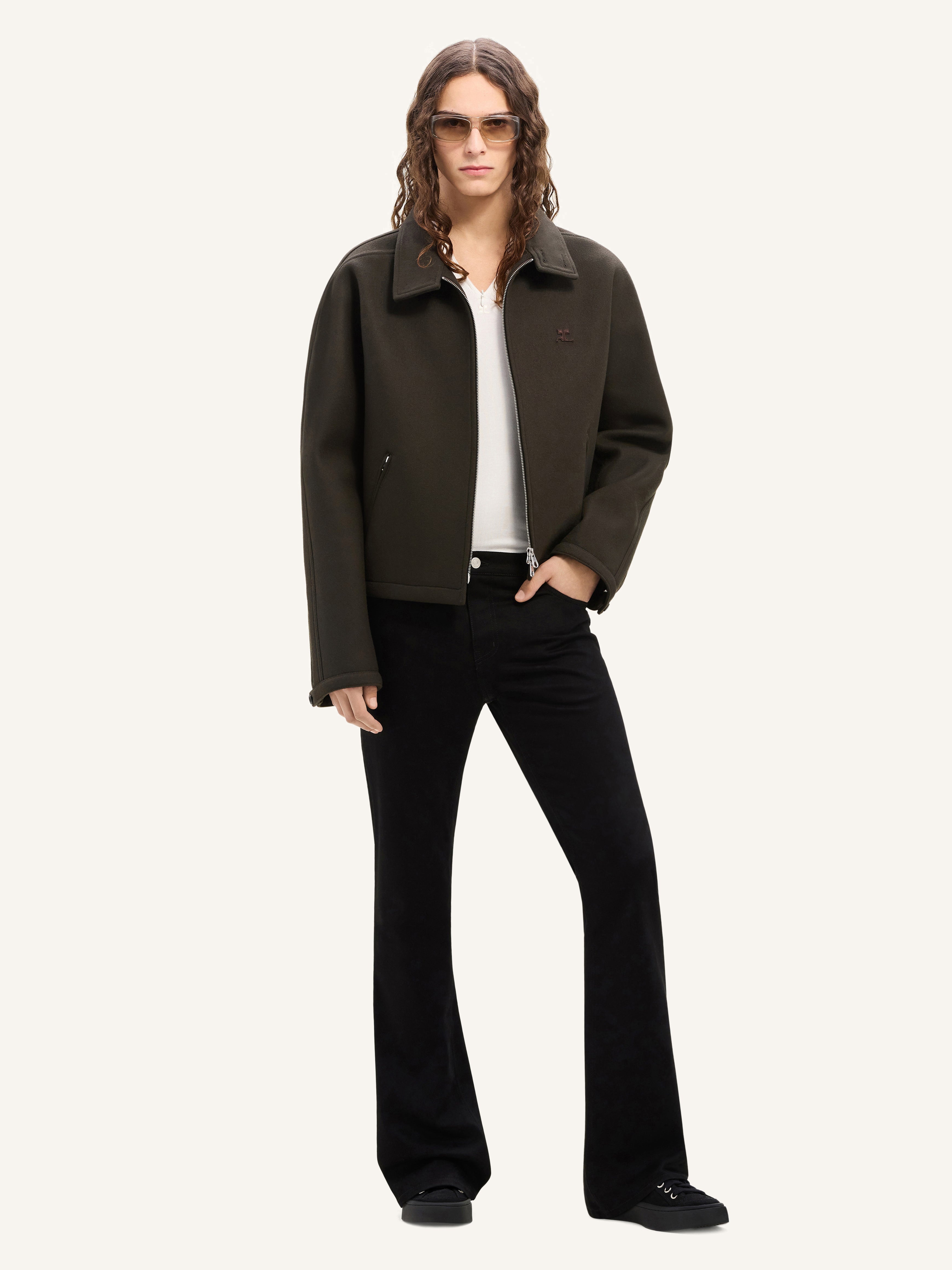 ZIPPED WOOL BOMBER JACKET - 2
