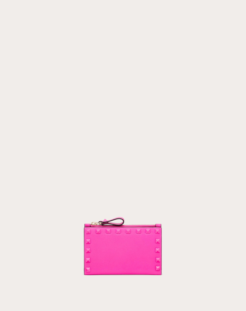 ROCKSTUD CALFSKIN CARDHOLDER WITH ZIP 1