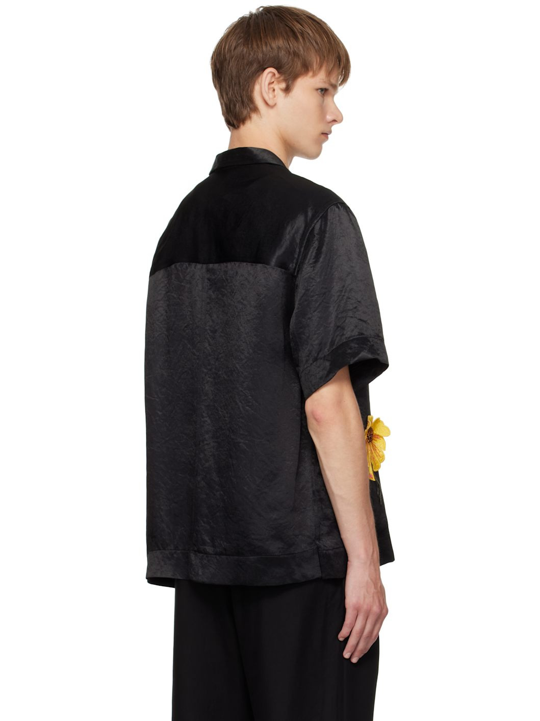 Black Flower Short Sleeve Box Shirt - 3