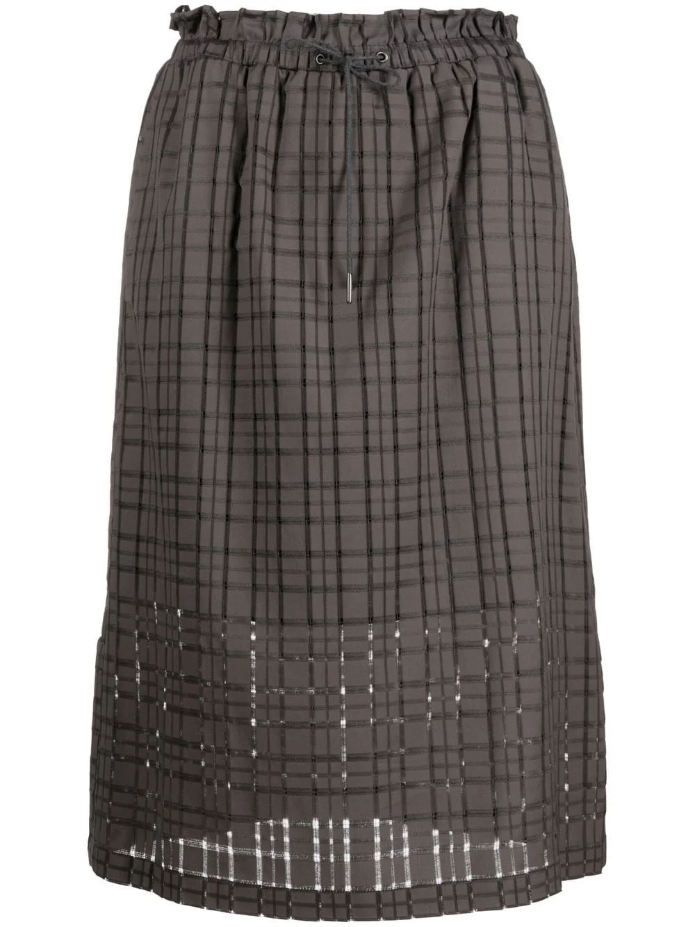checked drawstring skirt - 1