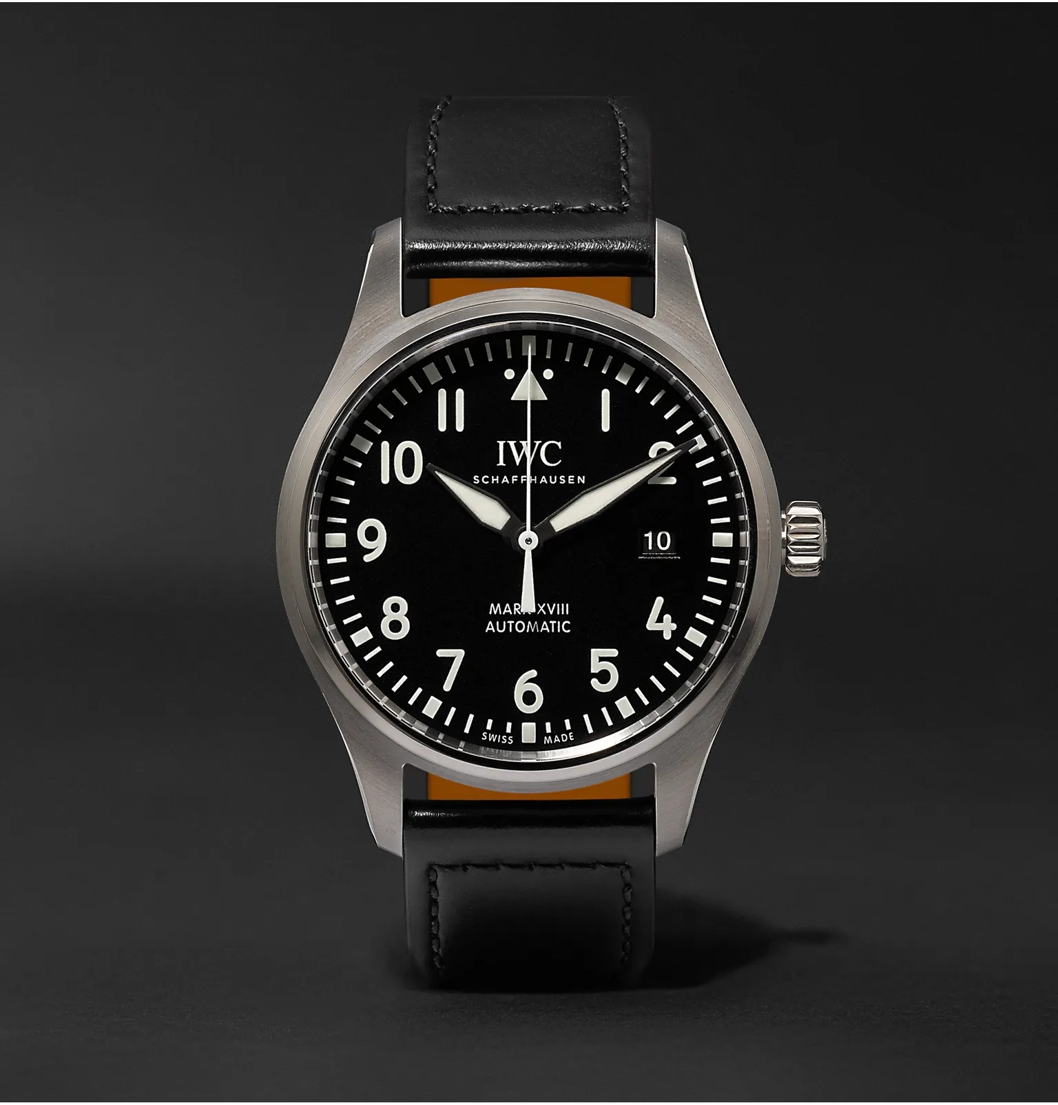 Pilot's Mark XVIII Automatic 40mm Stainless Steel and Leather Watch, Ref. No. IW327009 - 7