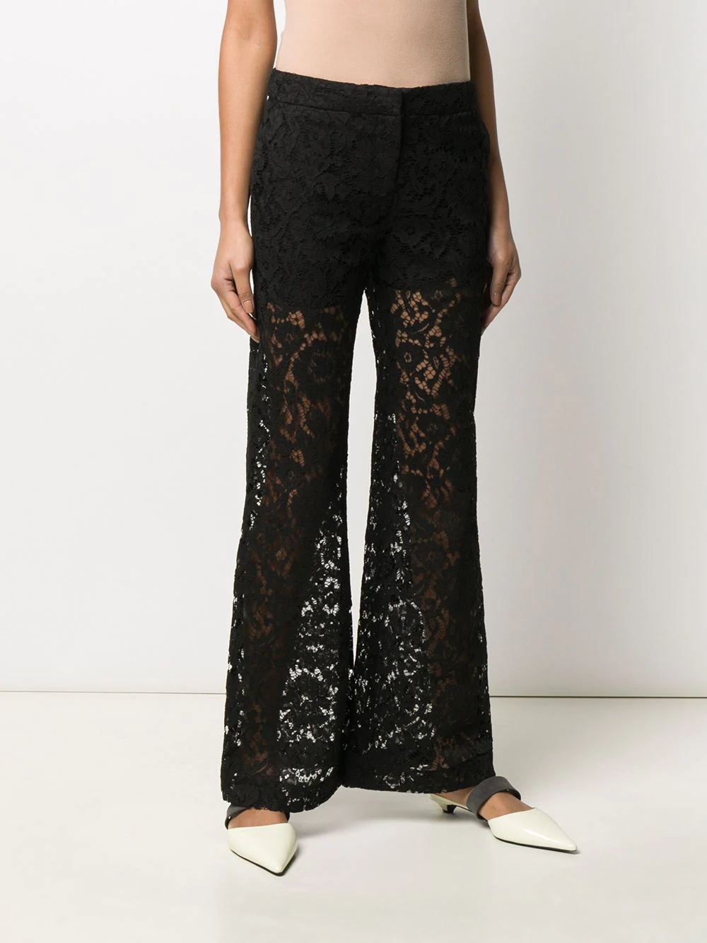 wide-leg lace trousers - 3