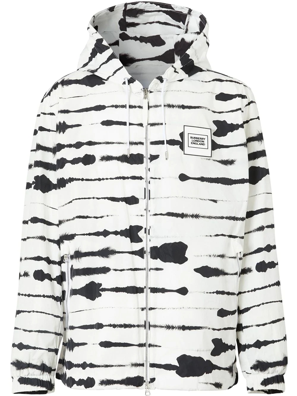 watercolour print hooded jacket - 1