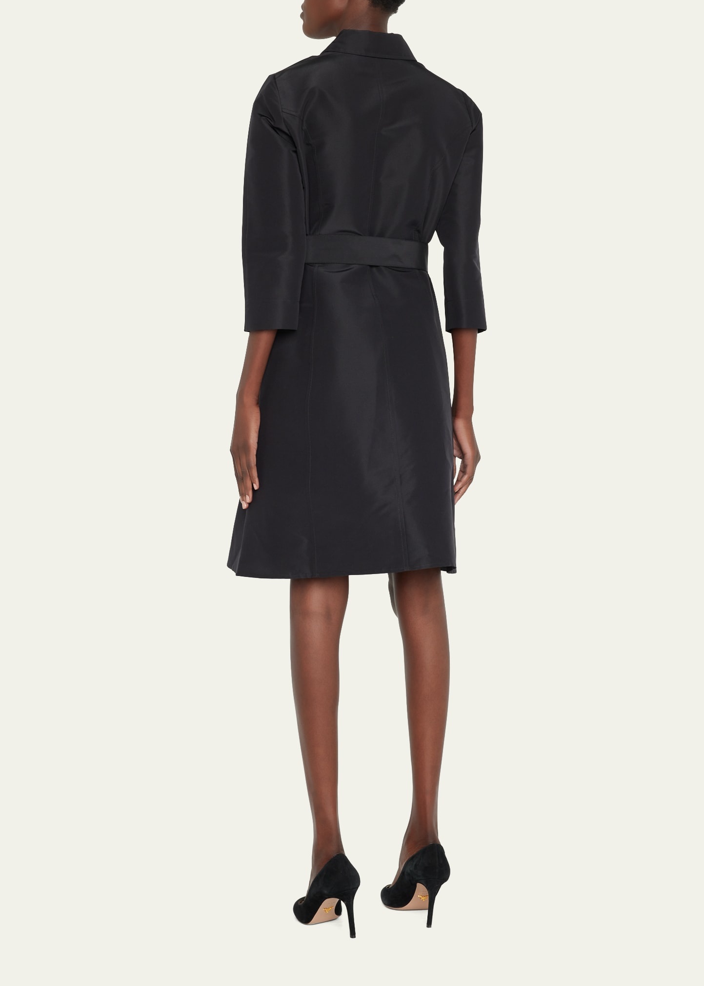 Faille 3/4-Sleeve Shirtdress - 3