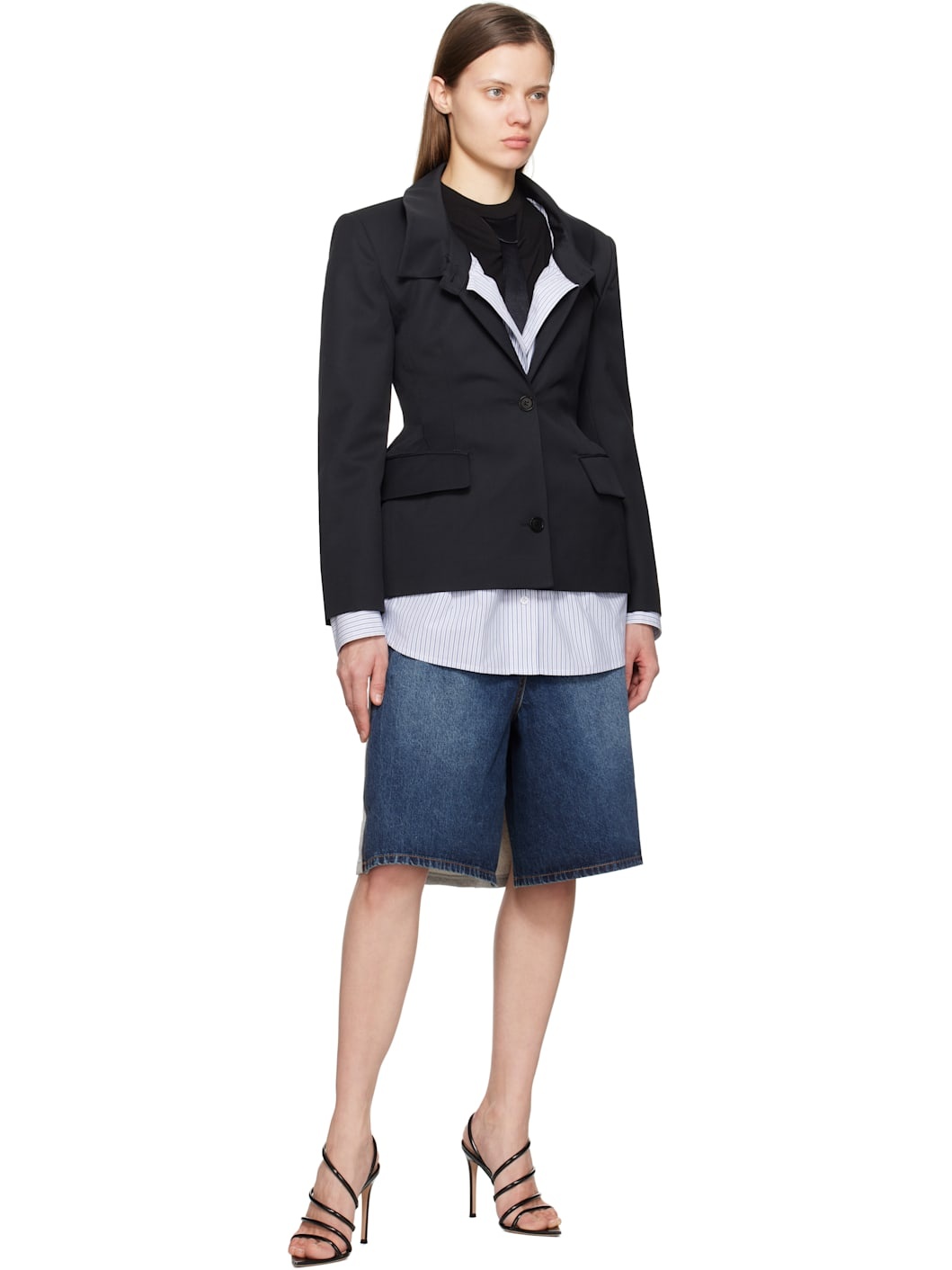 Navy Wool Reversible Blazer - 4