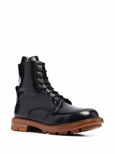 Alexander McQueen patent-leather lace-up boots outlook