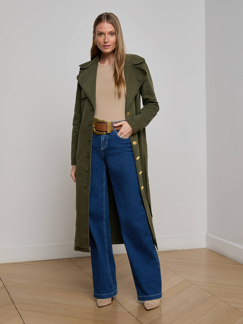 L'AGENCE Zavia Denim Trench Coat outlook
