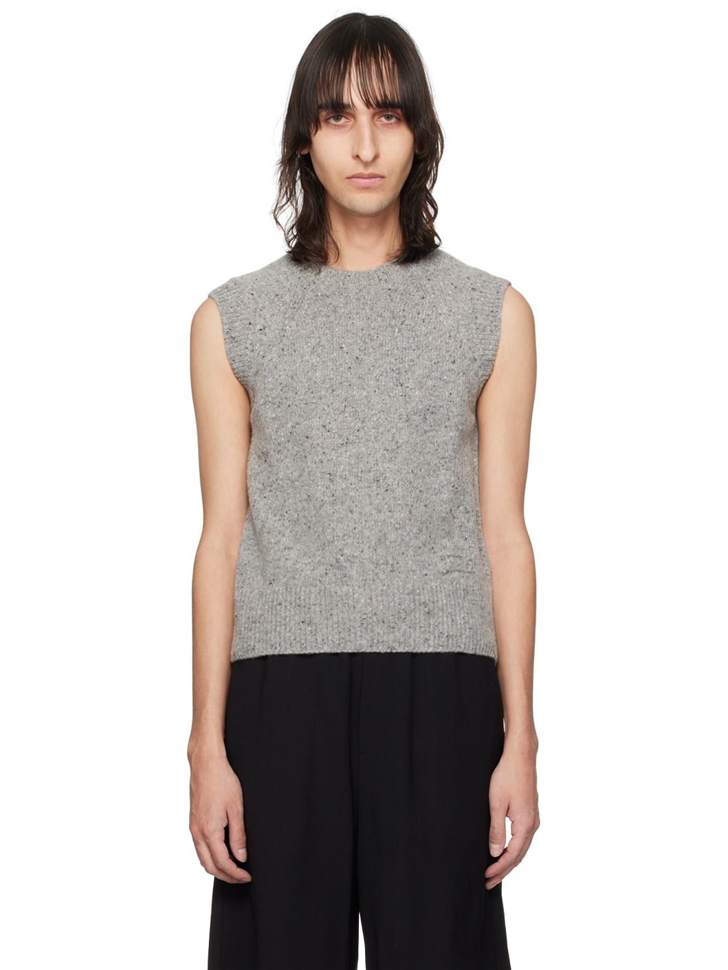 Gray Crewneck Vest - 1