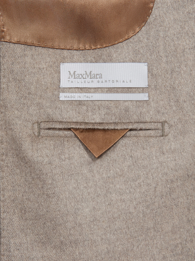FLASH Double-breasted silk and cashmere blazer - SAND 6