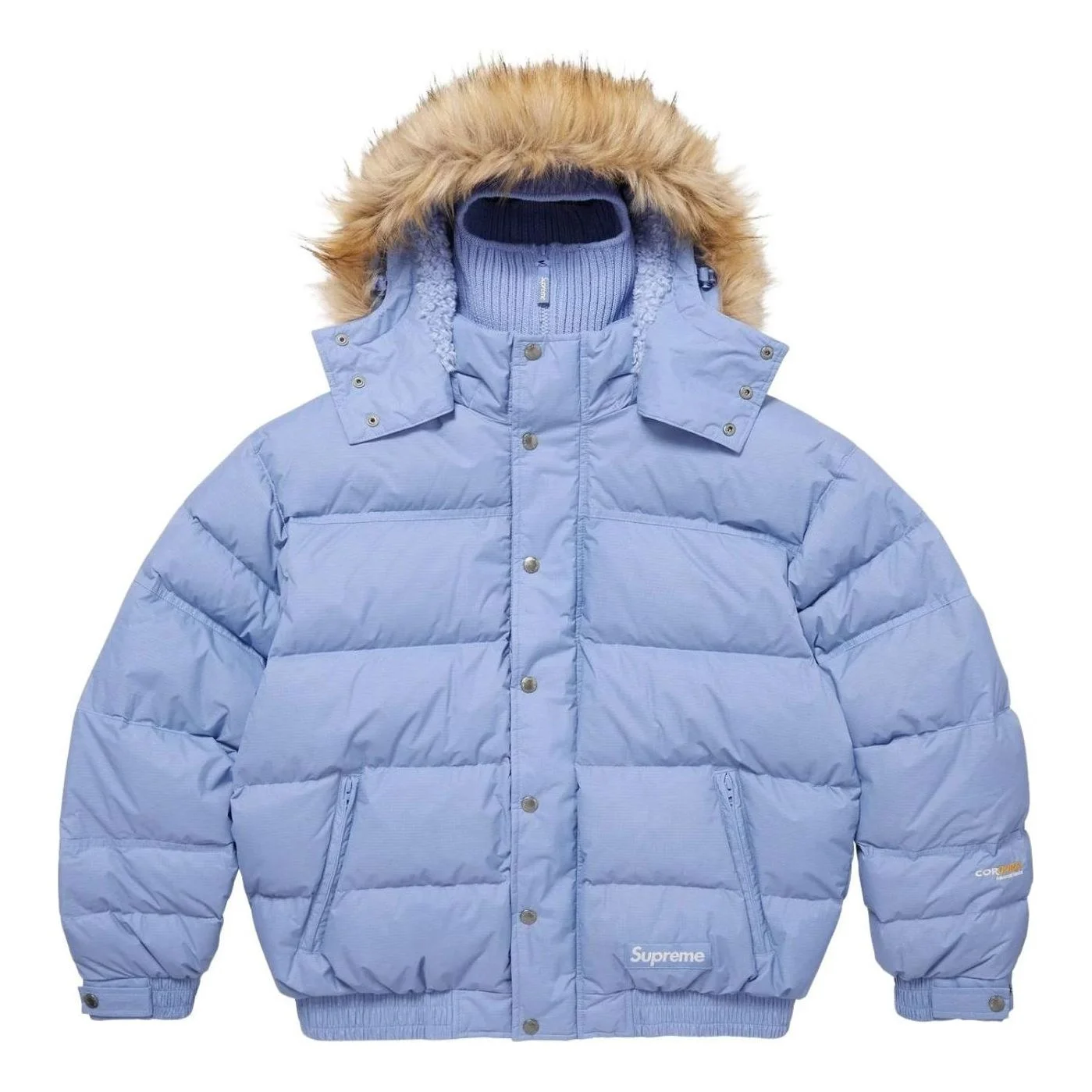 Supreme FW25 Facemask 700-Fill Down Puffer Jacket 'Light Blue' SUP-FW25-073-BLU - 1