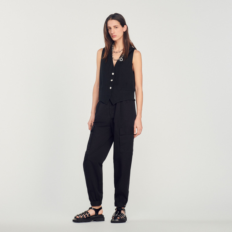 Sandro Masculine rhinestone waistcoat outlook
