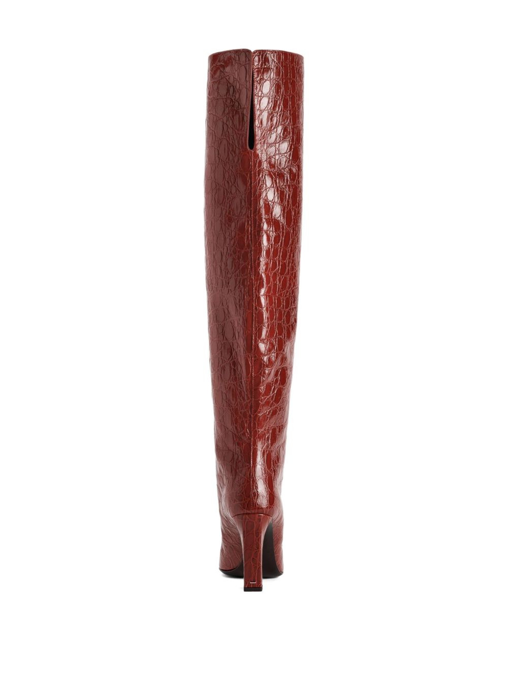 90mm crocodile-embossed knee-high boots - 2