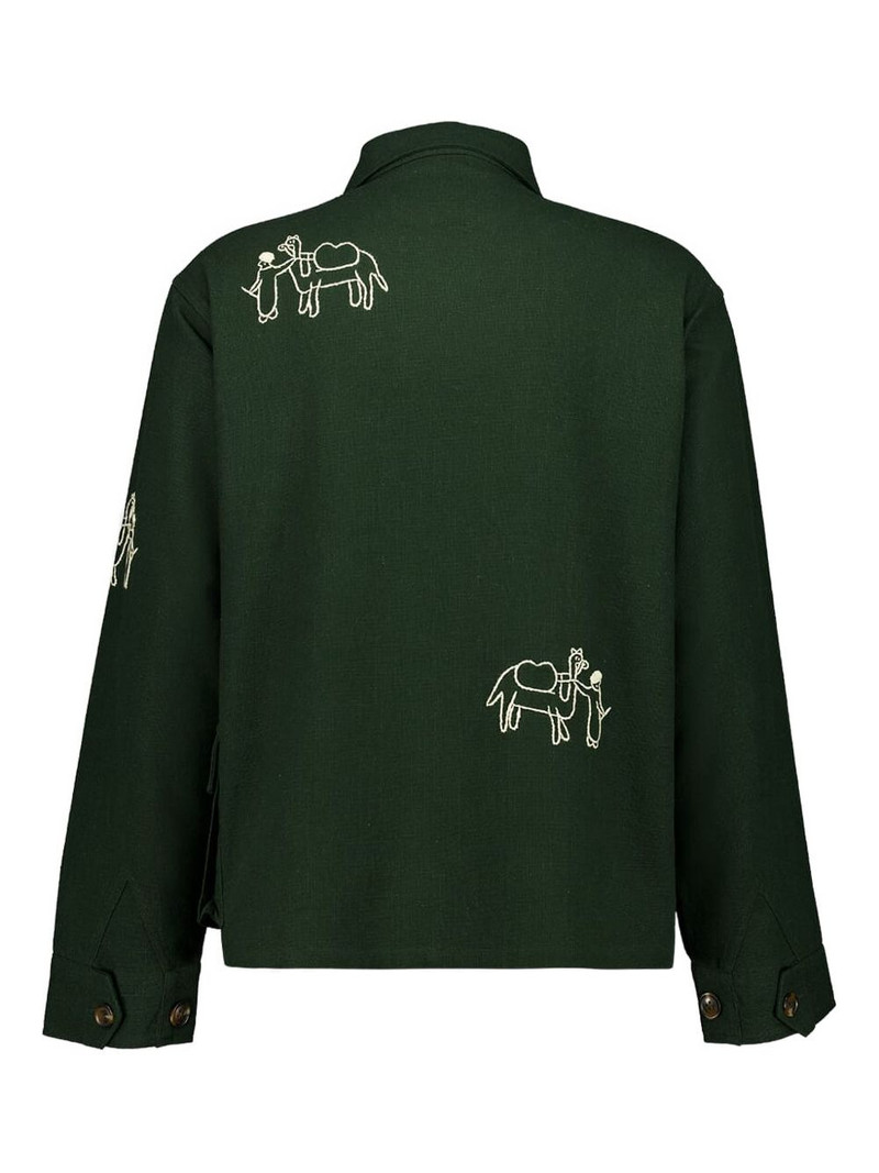 baziszt camel-embroidered multi-pocket shirt outlook