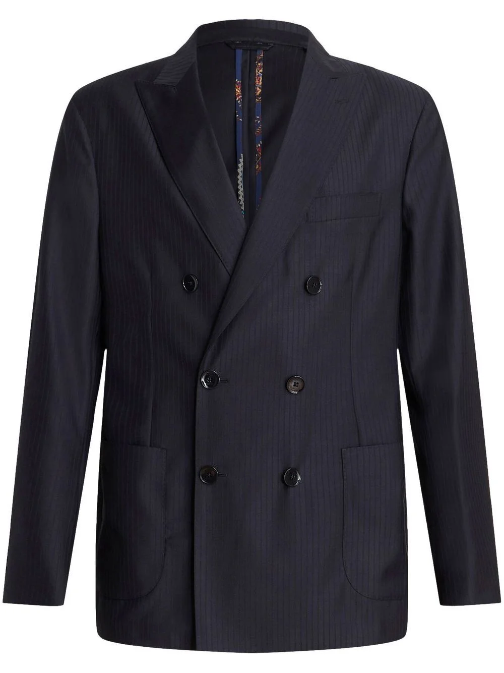 pinstripe-pattern double-breasted blazer - 1