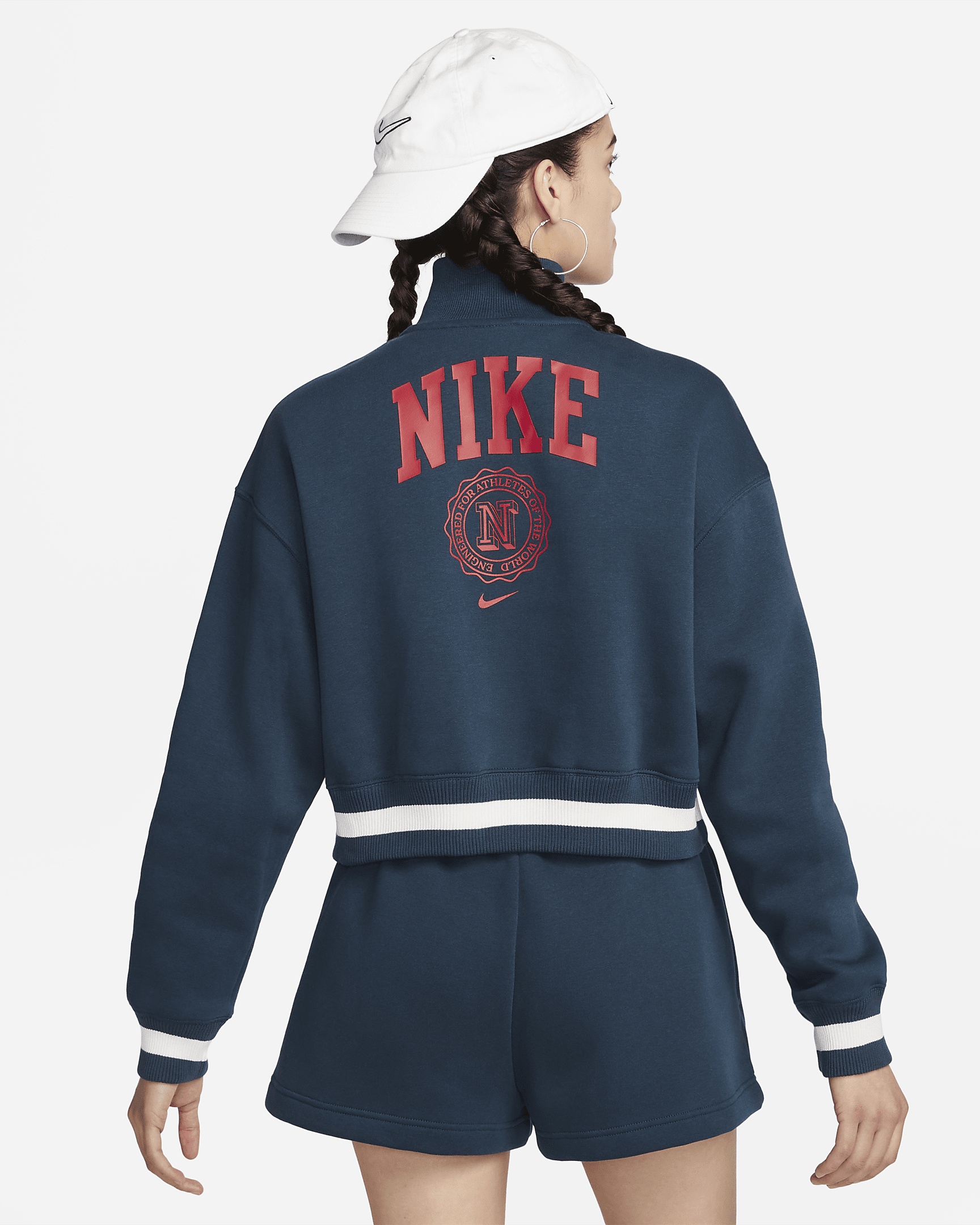 Women's Nike Sportswear Phoenix Fleece Heritage Oversized 1/2-Zip Crop Sweatshirt - 2