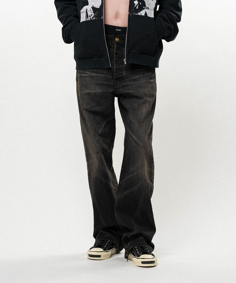 Distressed Straight Denim Pants 5