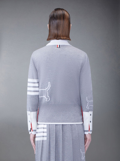 Thom Browne Fine Merino Hector 4-Bar Crew Neck Pullover outlook