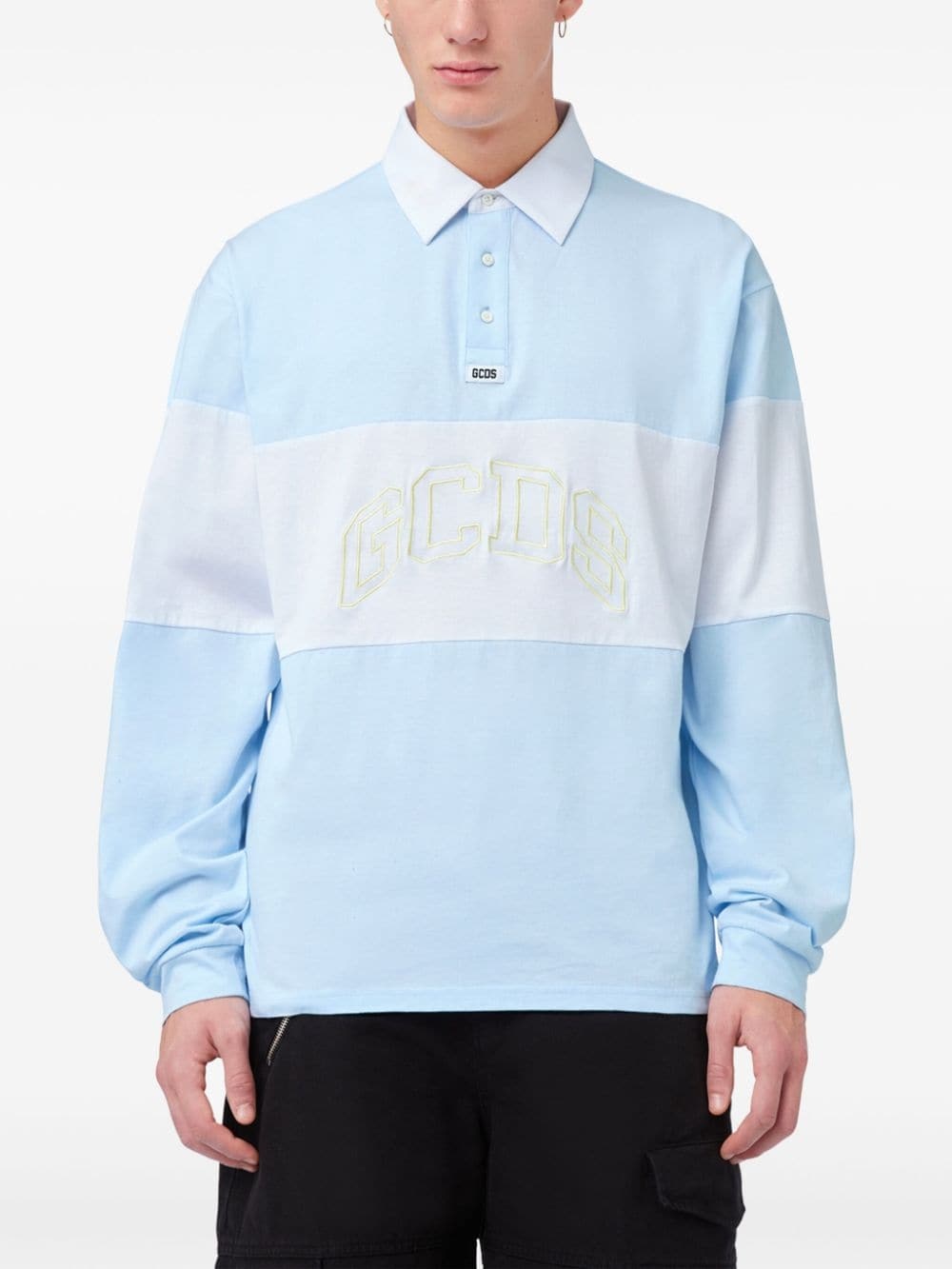 logo-embroidered cotton polo shirt - 3