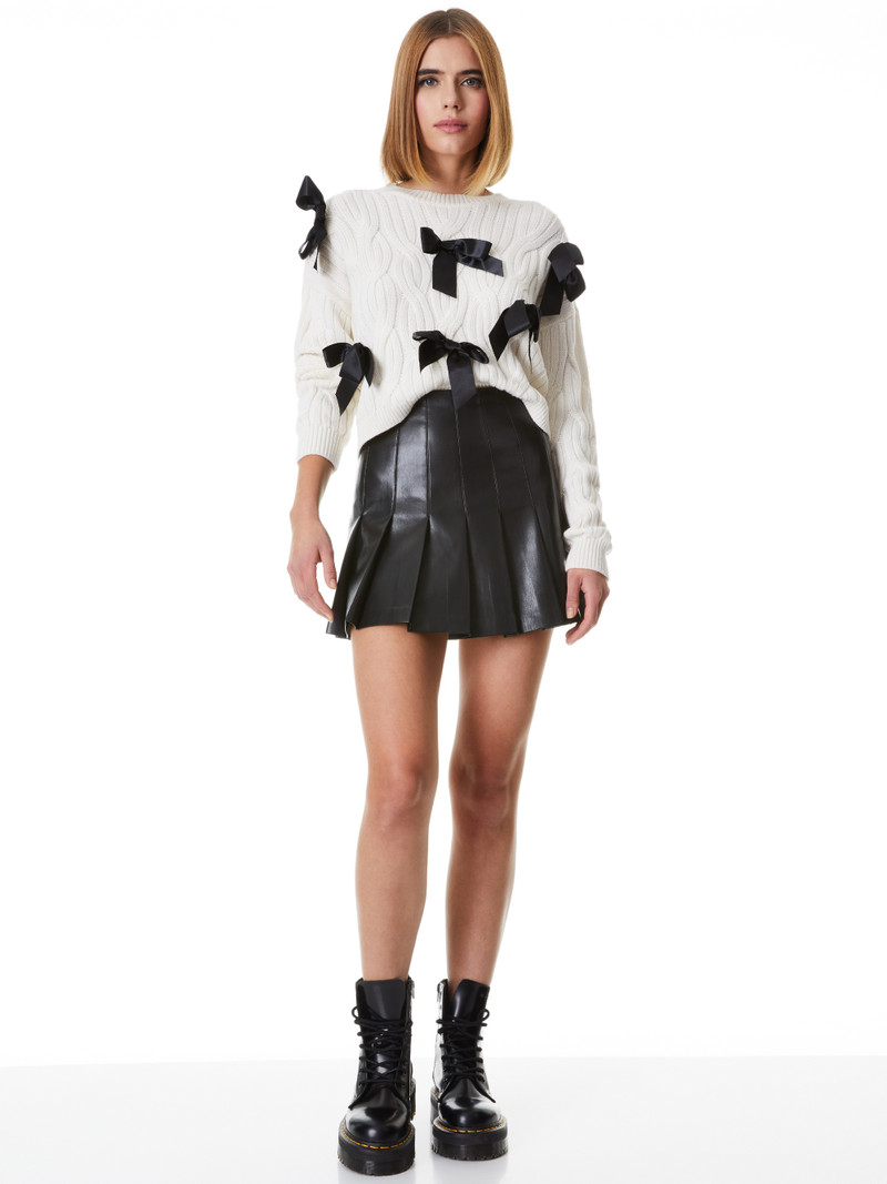 Alice + Olivia BEAU CABLEKNIT BOW SWEATER outlook